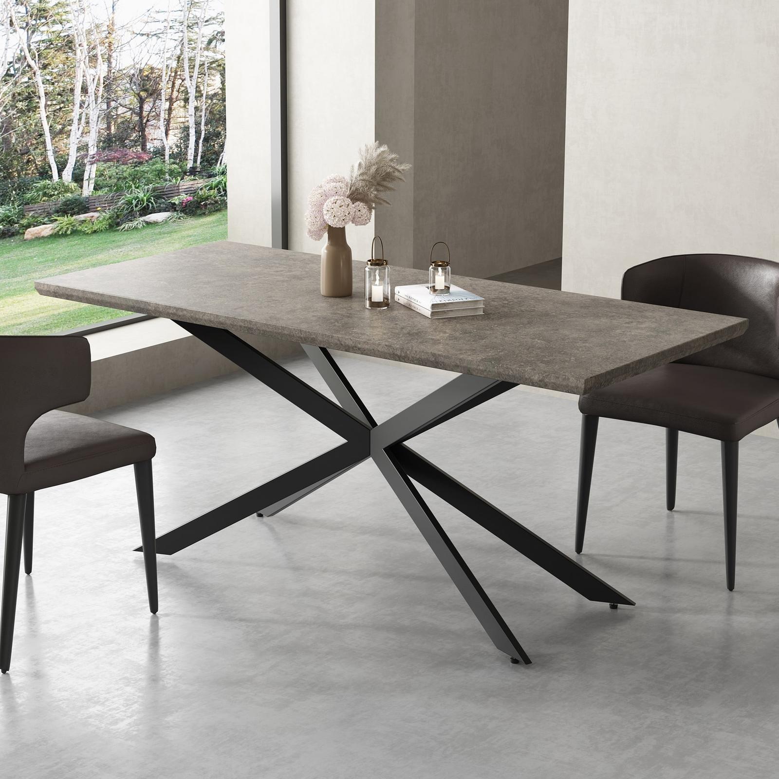 Dining Table with Hourglass-shaped Base 170cm - Bunnings Australia