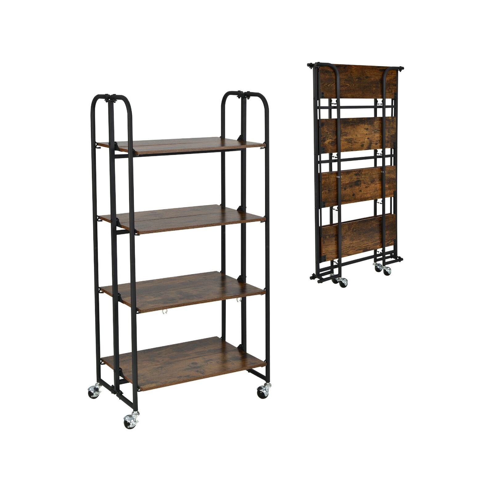 Costway 4Tier Folding Trolley Mobile Kitchen Island Cart Bunnings