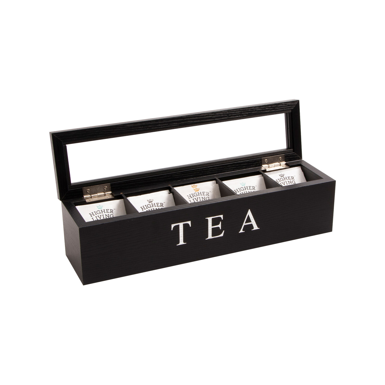 Cooper & Co. Wood Tea Box 5 Compart Black Bunnings Australia