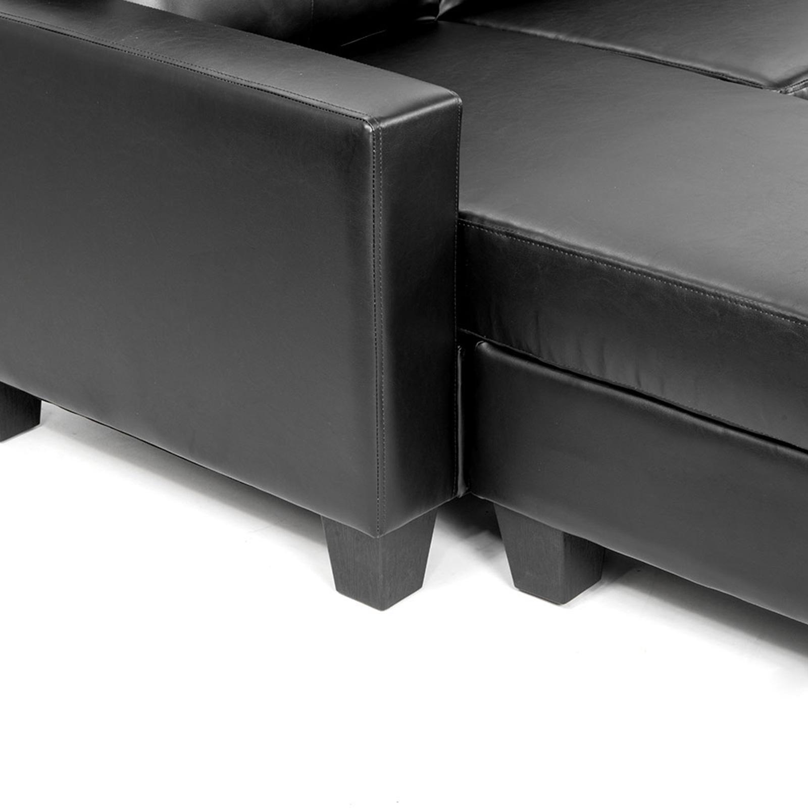 Sarantino Black Corner Sofa Couch With Chaise Lounge Bunnings Australia