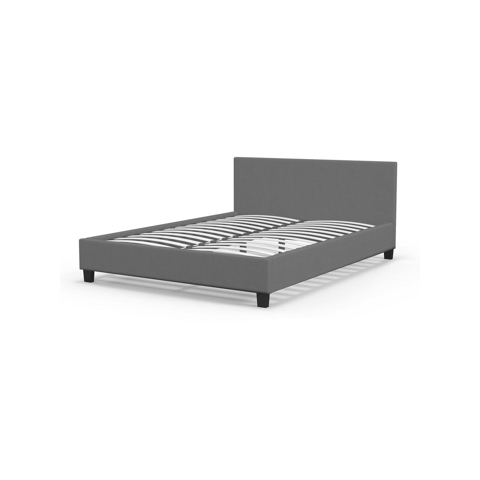 Platform Bed King Grey Luxury Bed Frame Base and Headboard