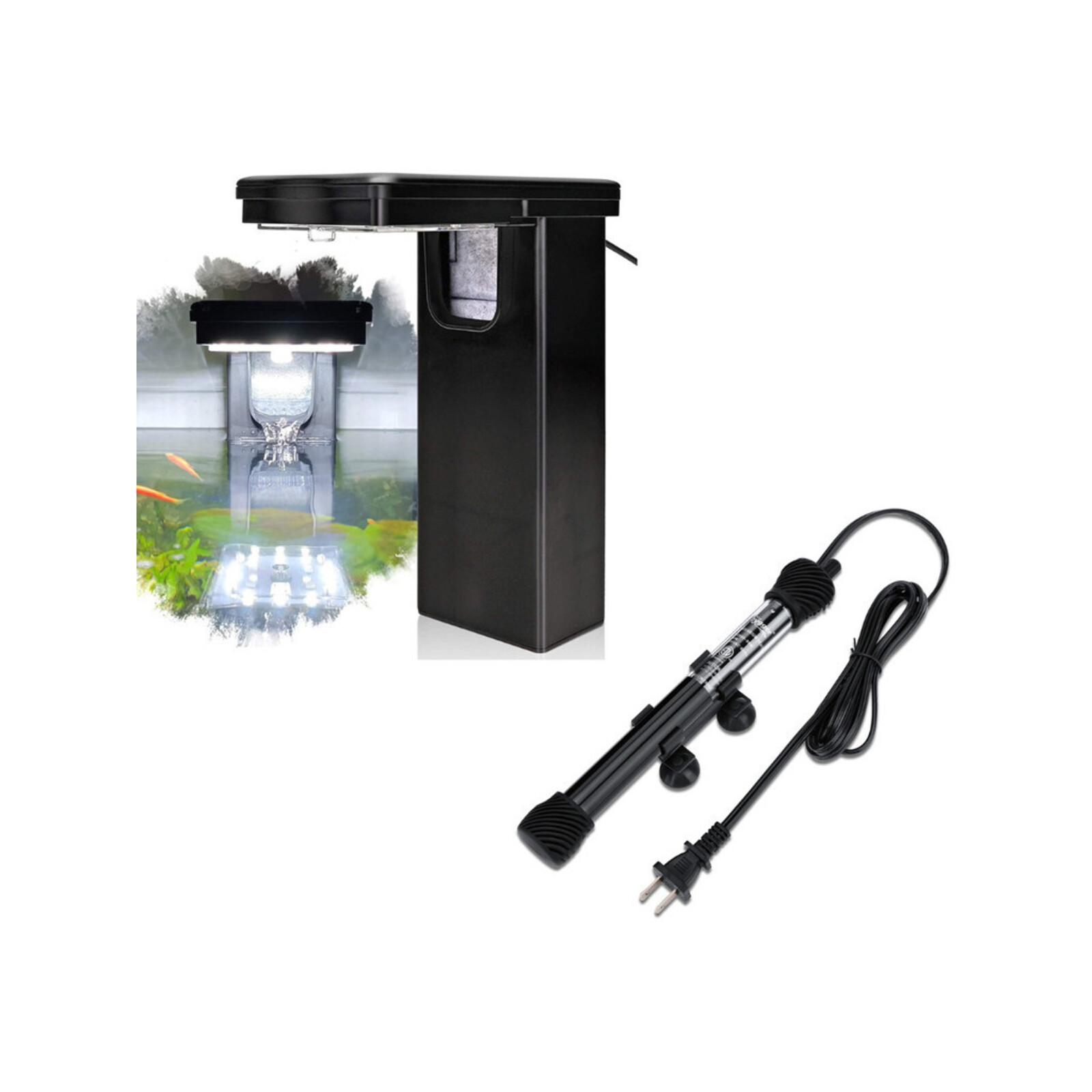 Hygger Aquarium Filter Light and Aquarium Heater 50W KBHG98250WBlack