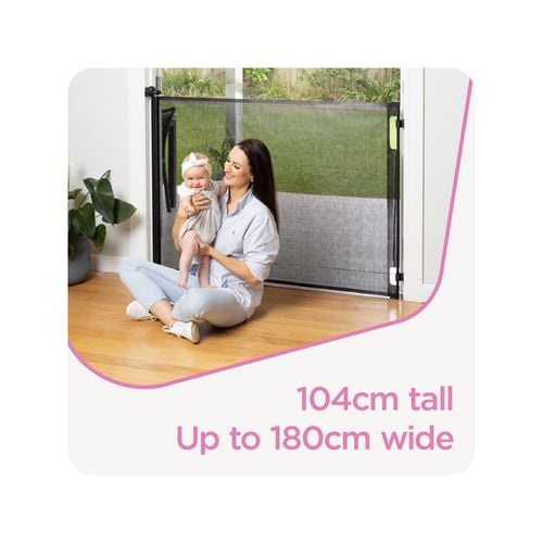 Perma Child Safety Black Extra Wide And Extra Tall Retractable Baby