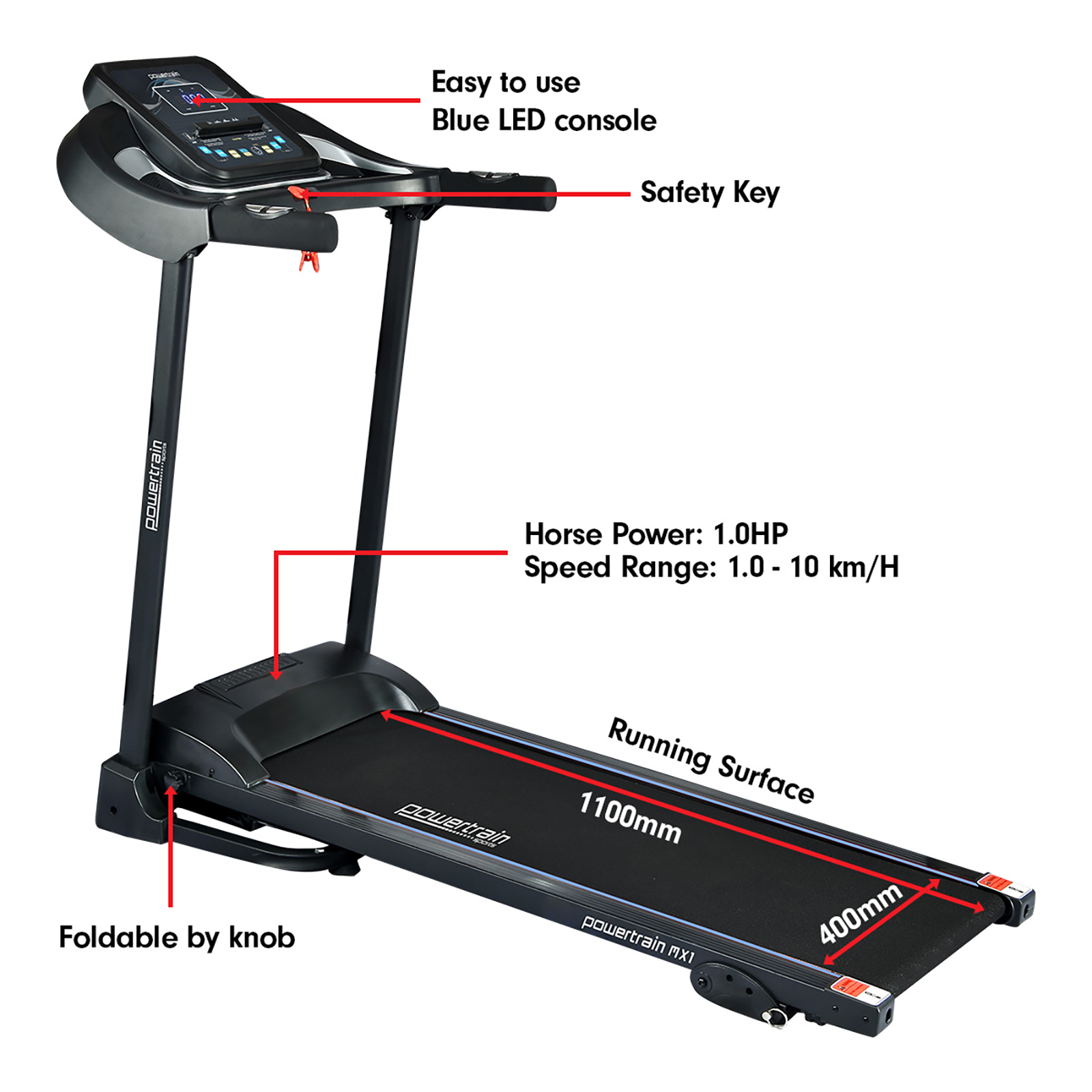 PowerTrain MX1 Foldable Treadmill Bunnings Australia