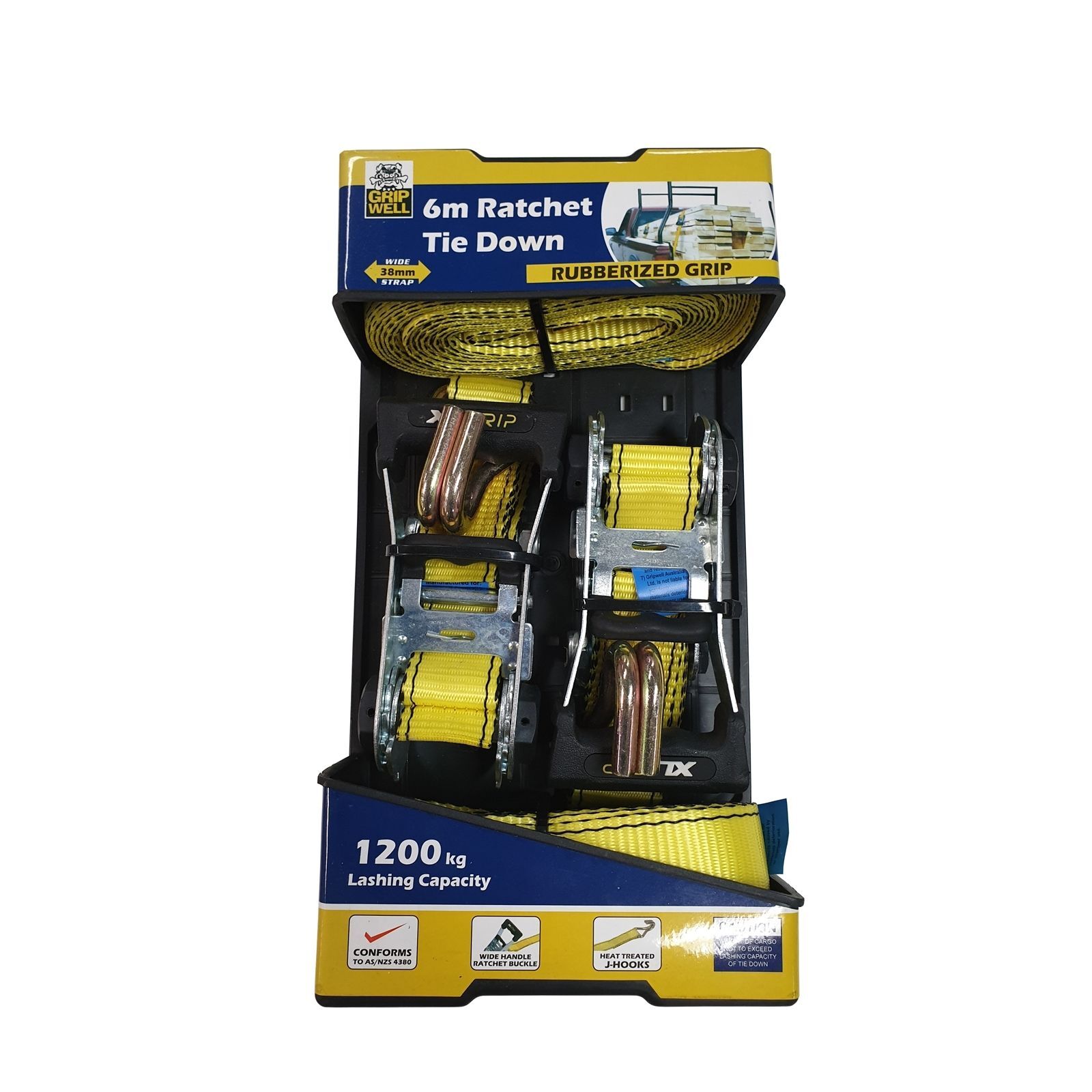 Gripwell 38mm x 6m 2pk Racthet Tie Down Bunnings Australia