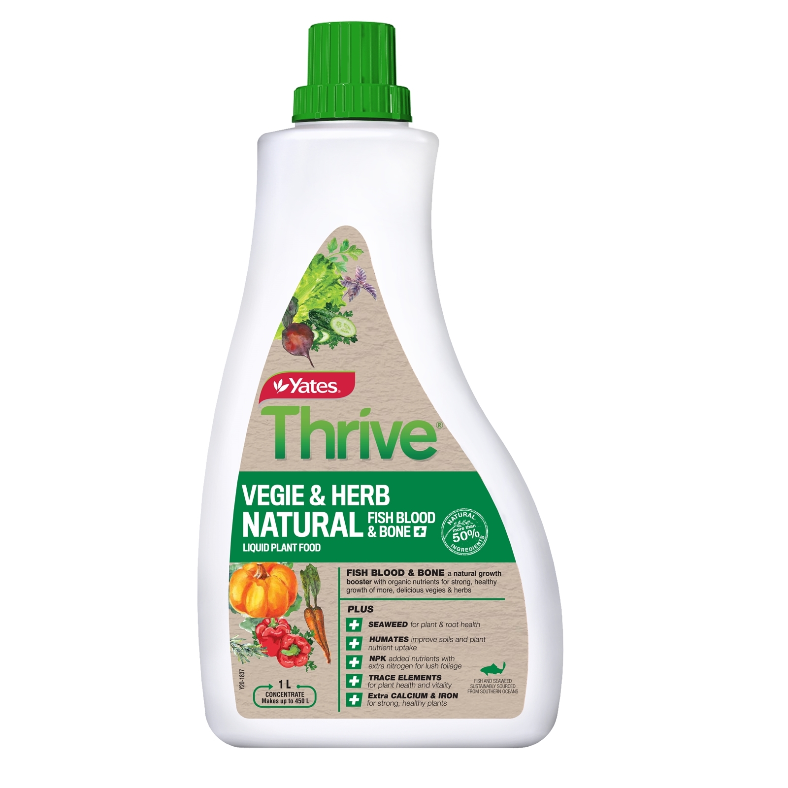 Yates 1L Thrive Natural Vegie And Herb Liquid Plant Food Bunnings Australia