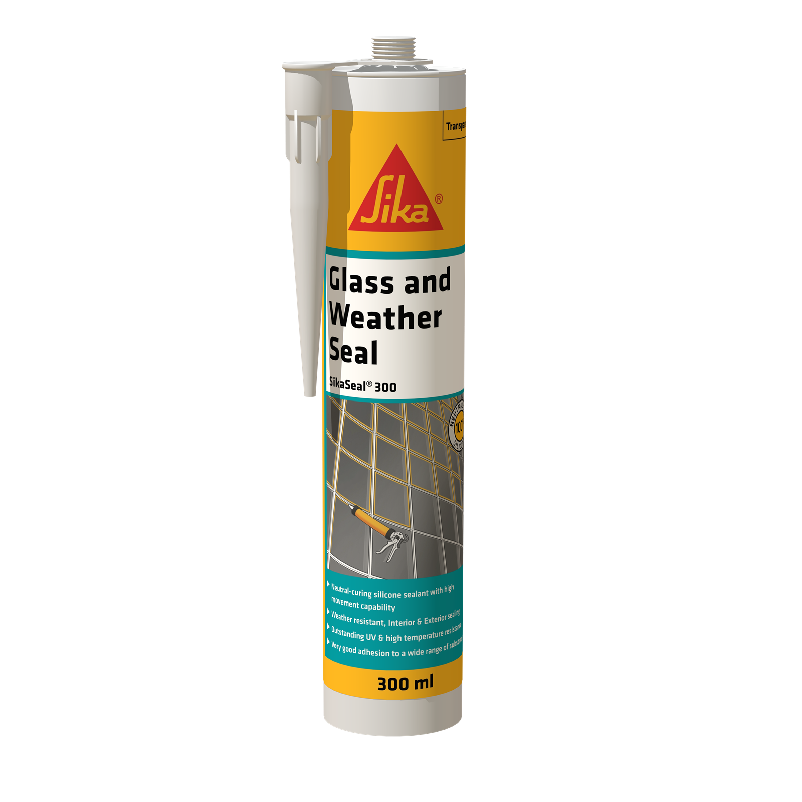 Sika 300ml Sikaseal 300 Glass And Weather Seal Silicone Sealant