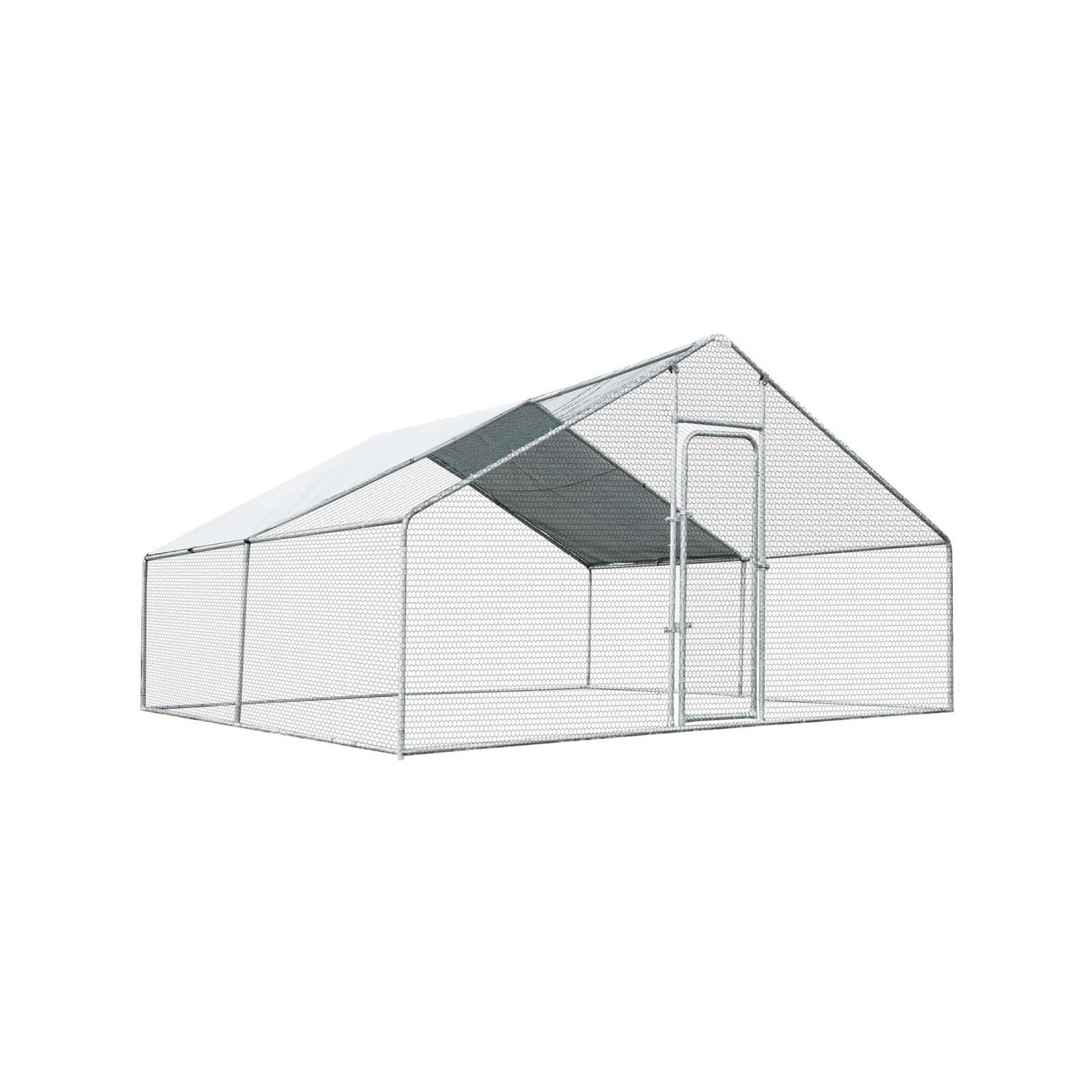 Costway Chicken Coop Walk In Poultry Cage Farm 4x4x1.95m Bunnings