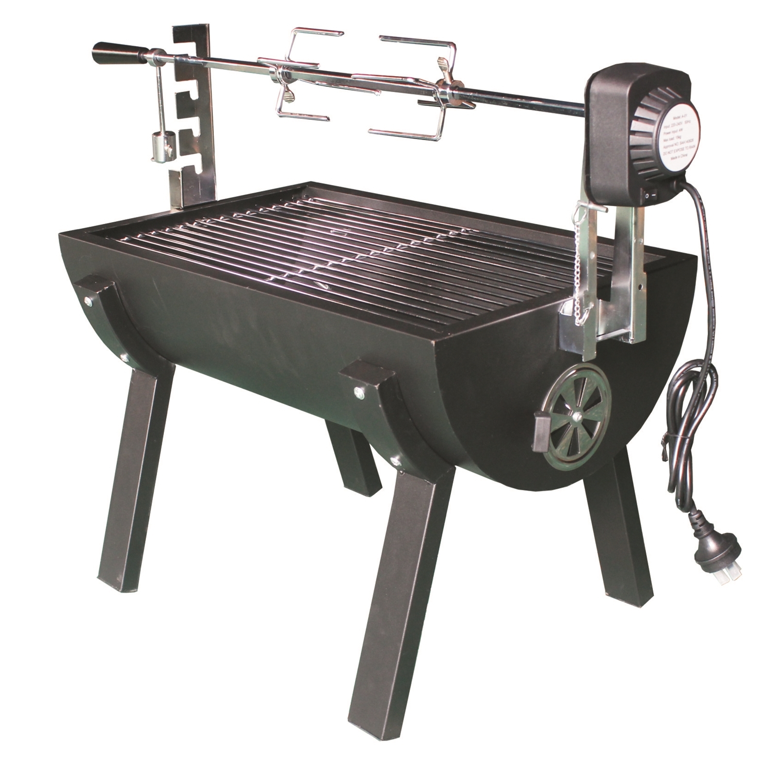 Jumbuck 'Rondo' Small Charcoal Spit Roaster Electric Bunnings Australia
