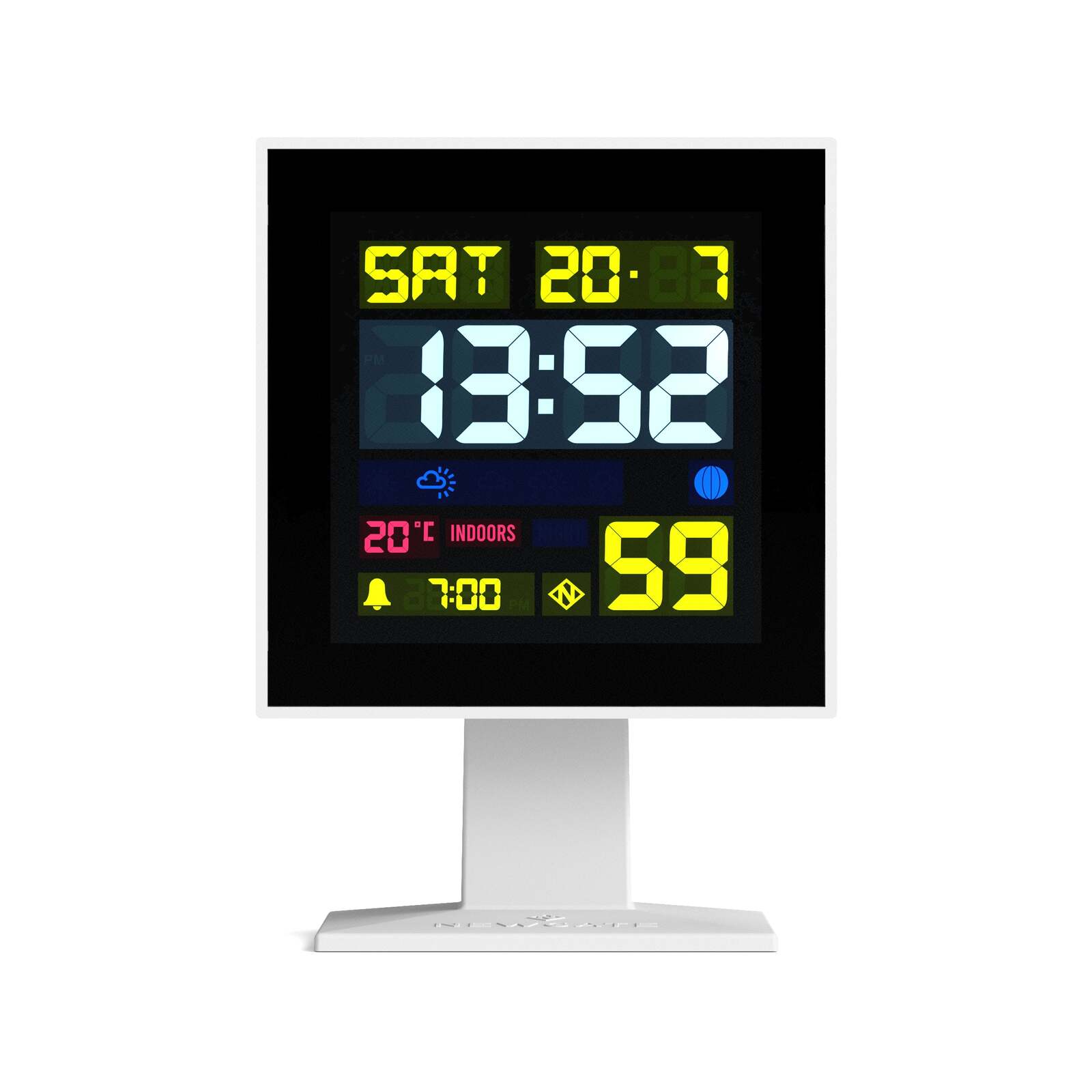 Newgate Monolith Lcd Alarm Clock White - Bunnings Australia