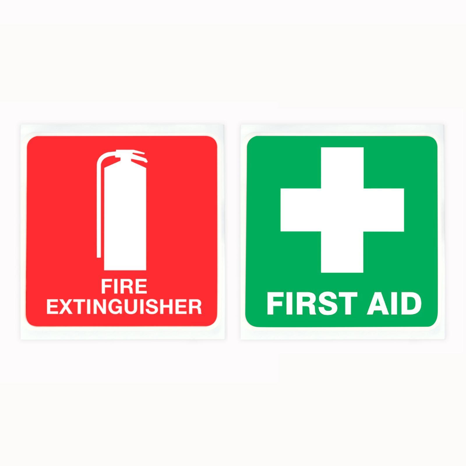 Sandleford First Aid And Fire Extinguisher Sign PVC Sticker Bunnings