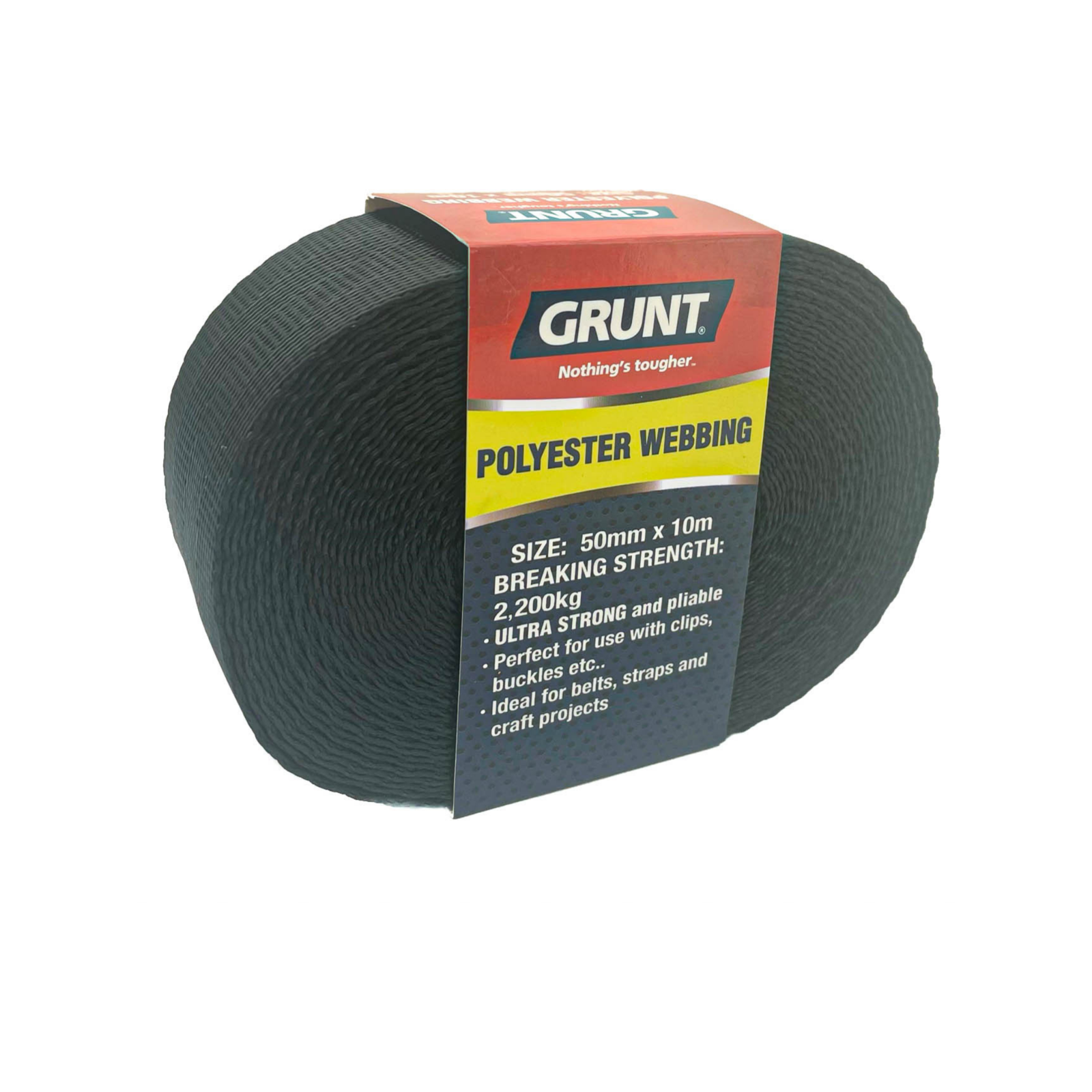 GRUNT 50mm x 10m Heavy Duty Black Polyester bing Bunnings Australia