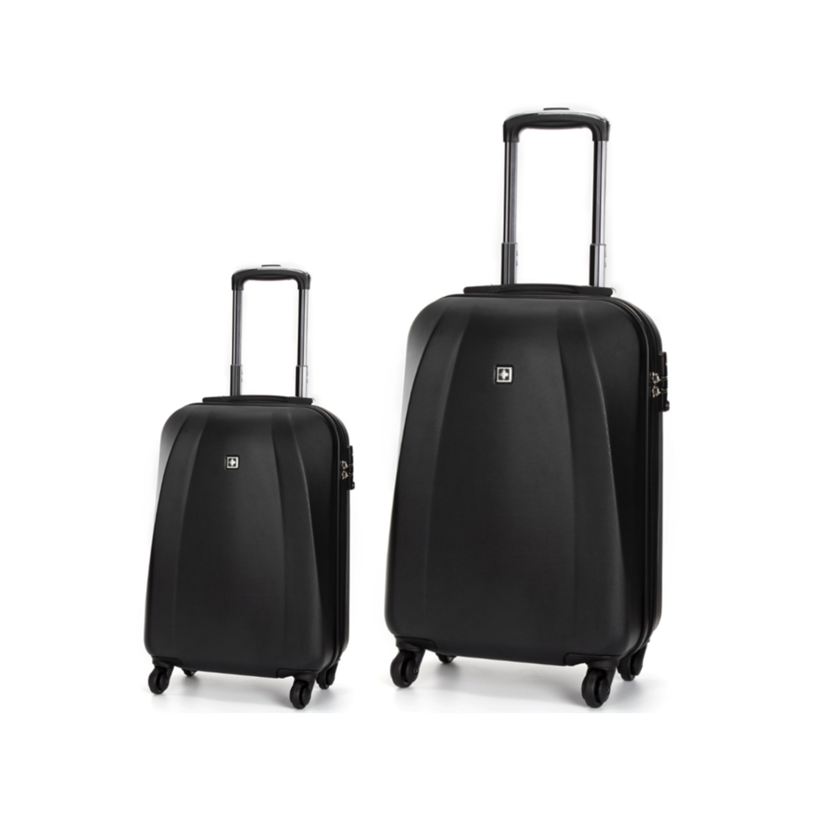 Swiss Luggage Suitcase HardCase 2 Pieces Set 20"&24" Black Bunnings