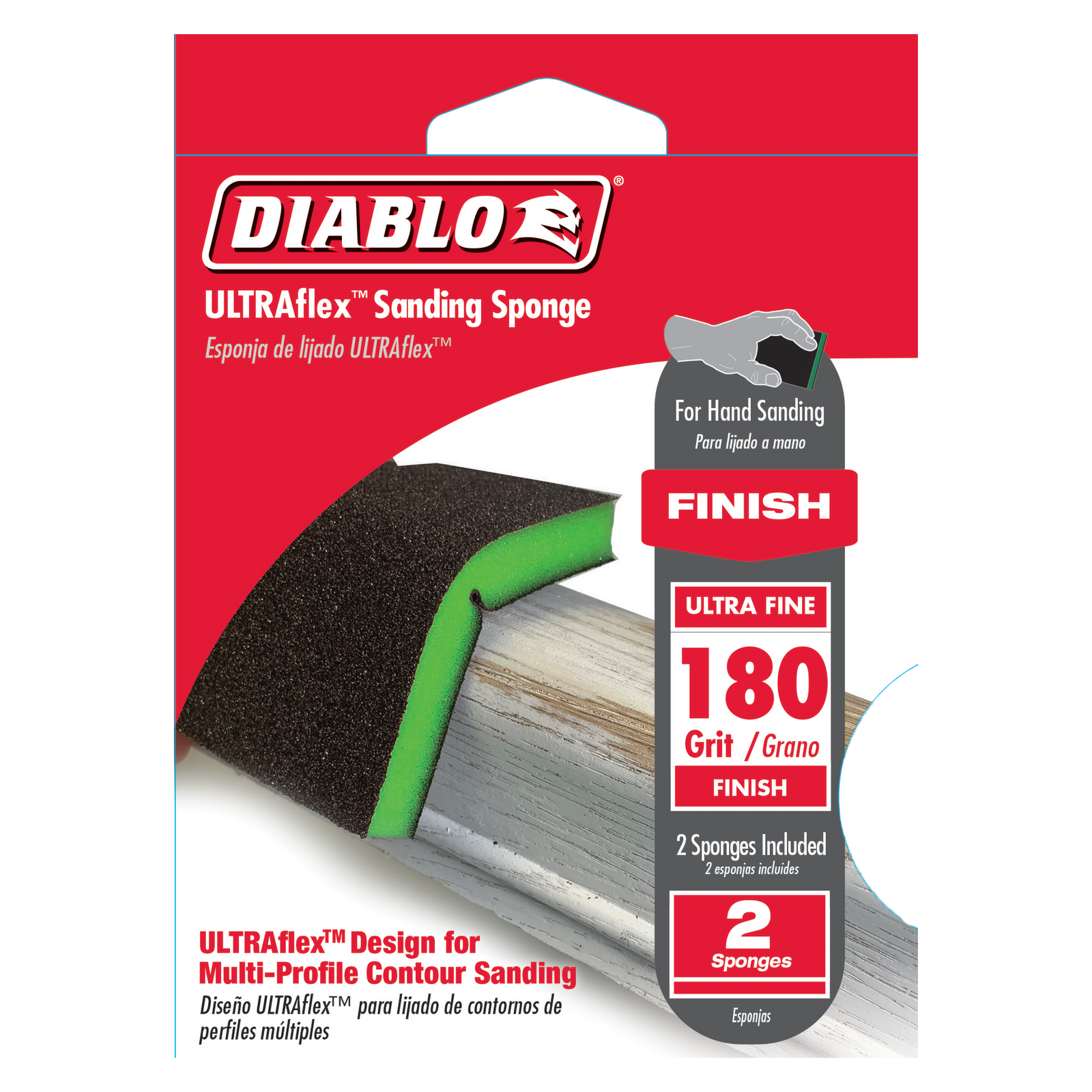 Diablo 180 Grit Flex Pad Finishing Sanding Sponge 2 Pack Bunnings