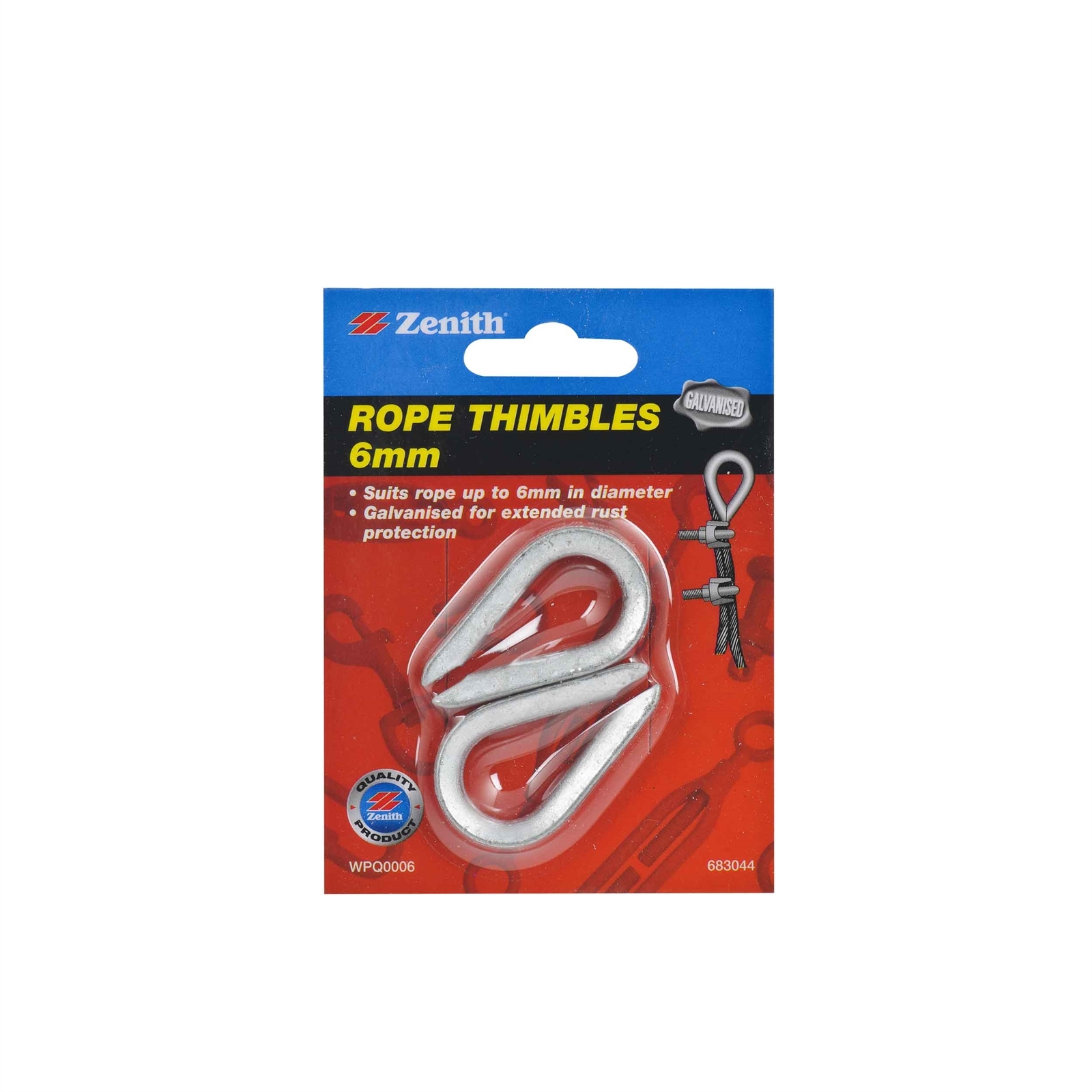 Zenith 6mm Galvanised Rope Thimble 2 Pack Bunnings Australia