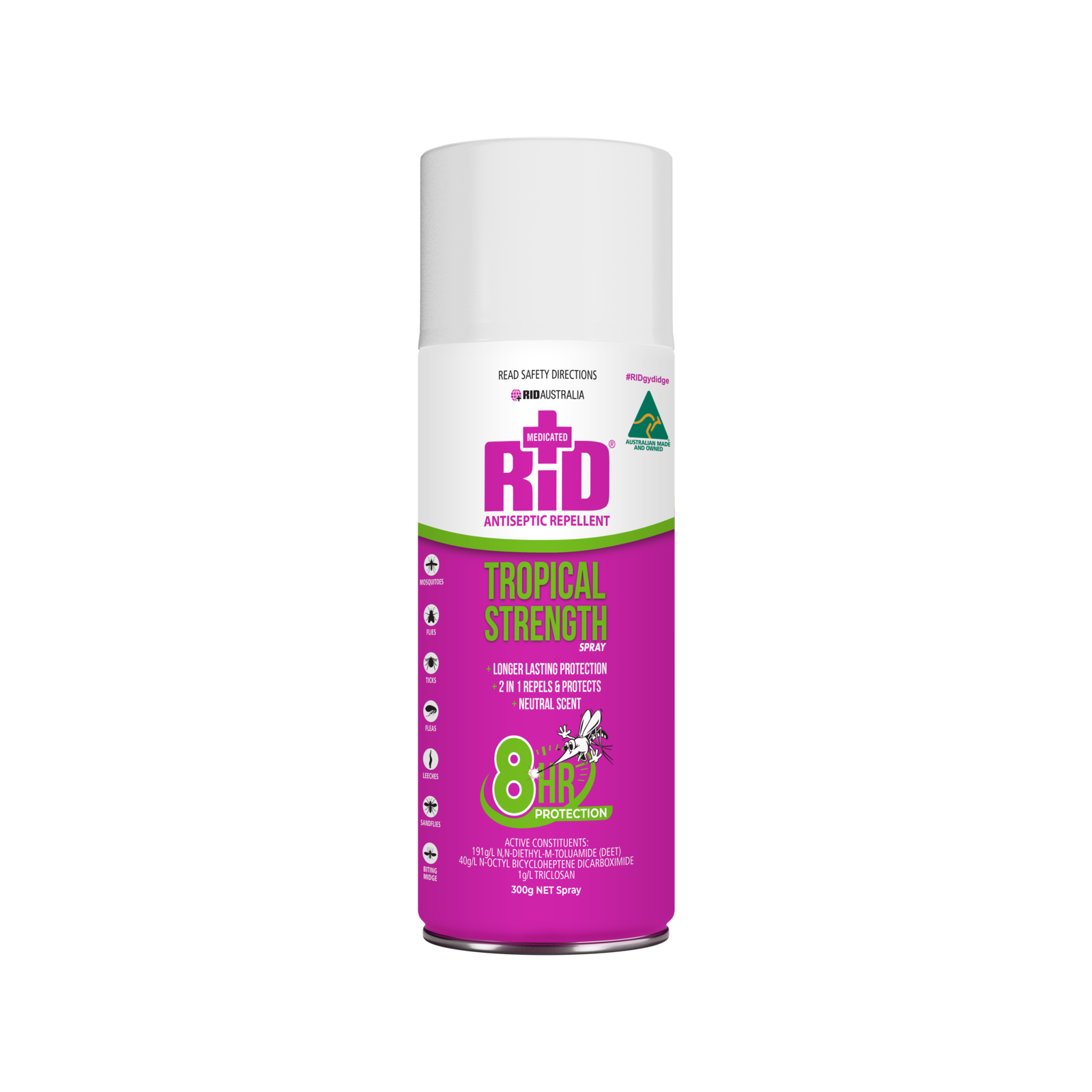 RID 300g Tropical Strength Insect Repellent Aerosol Bunnings Australia