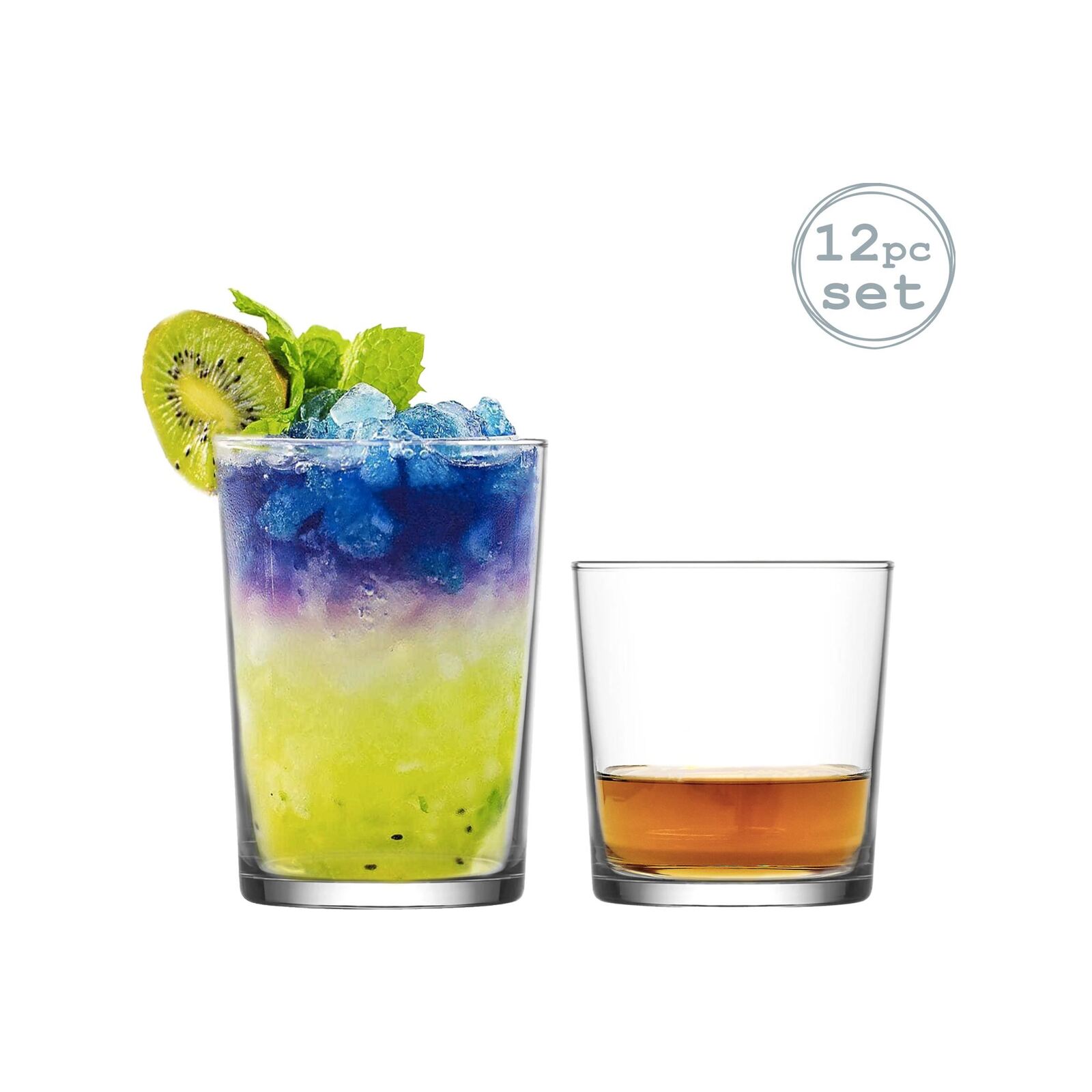 LAV Bodega Highball Tumblers and Doubled Old Fashioned Glasses Set of