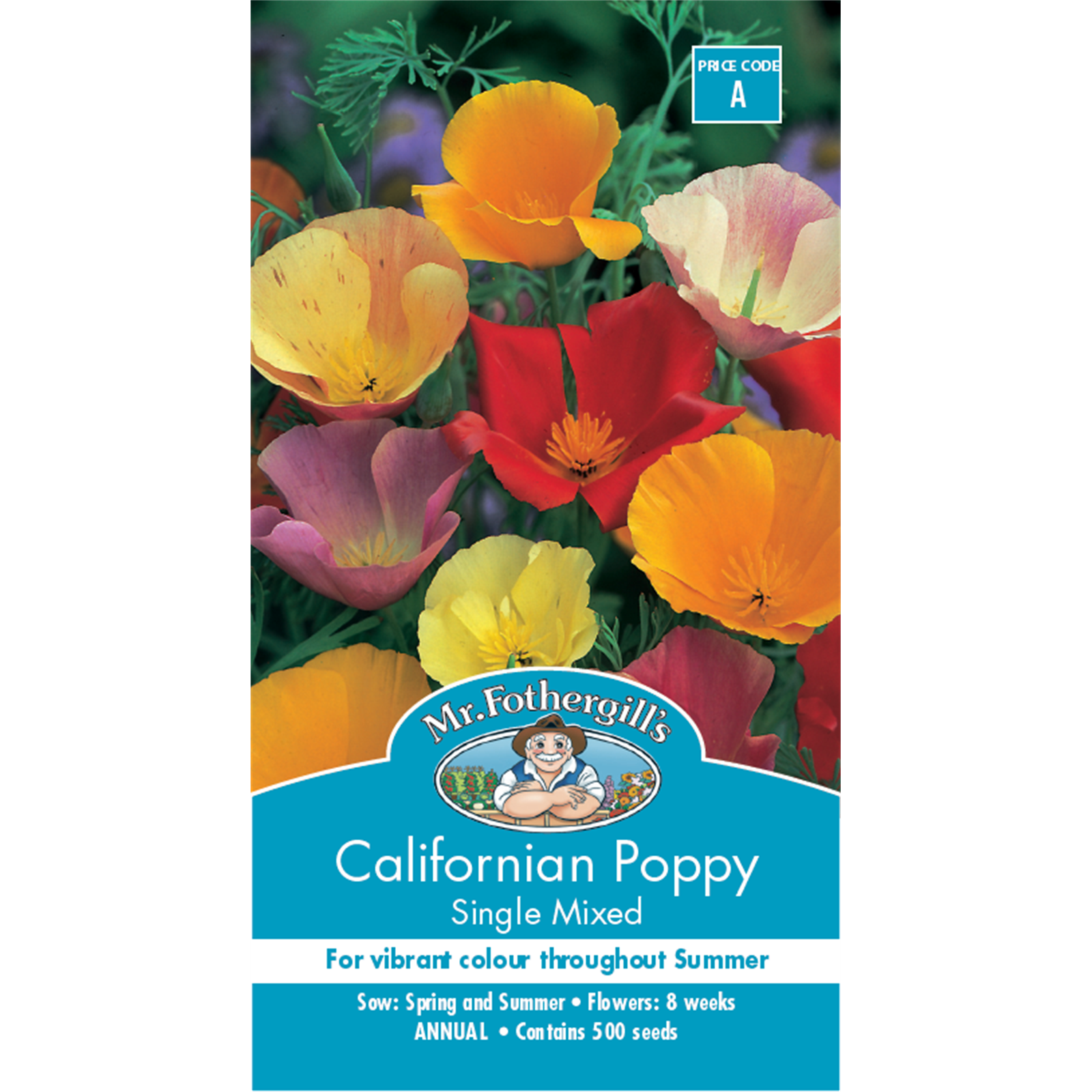 Mr Fothergill's Californian Poppy Single Mixed Flower Seeds Bunnings