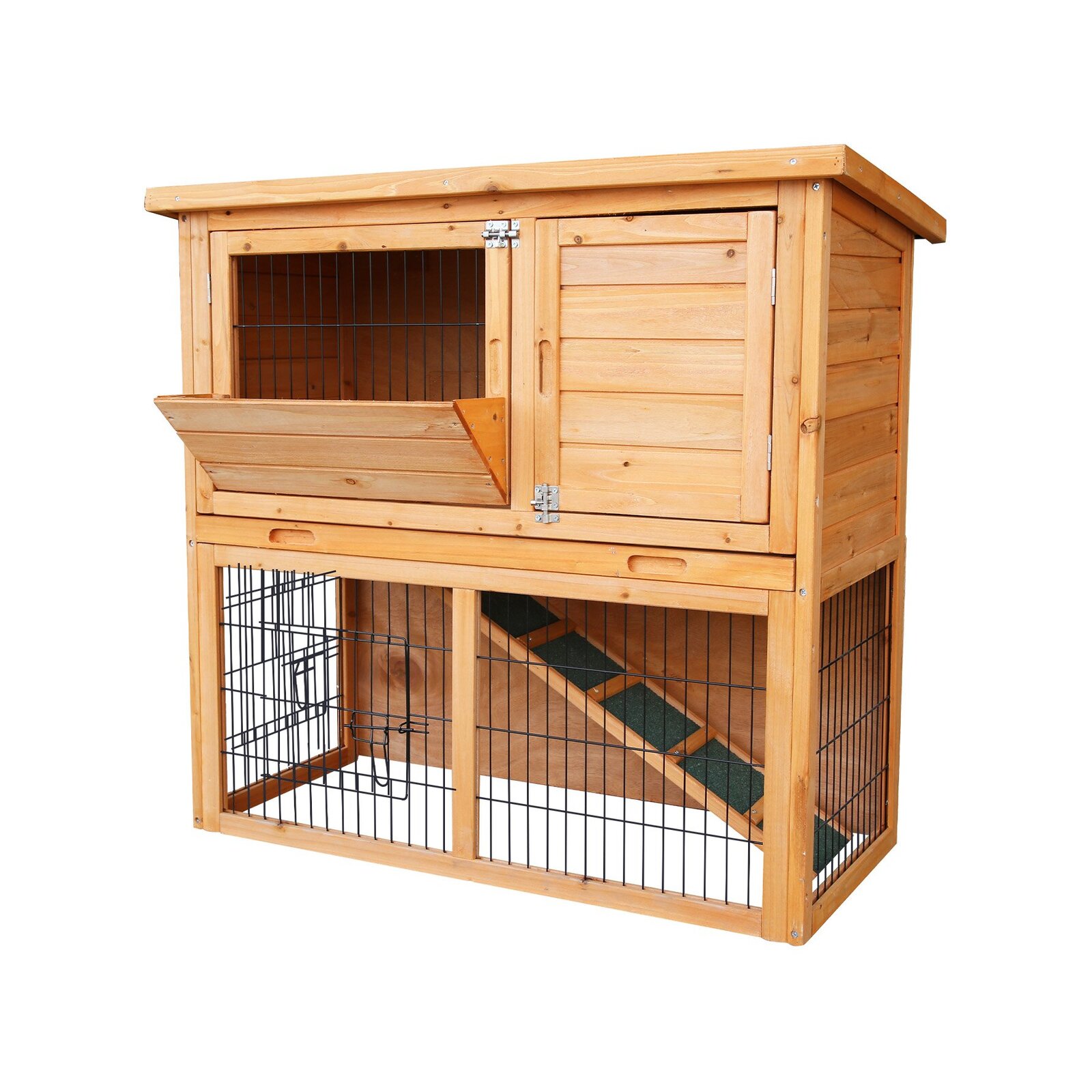 Furtastic 2Storey Wooden Chicken Coop & Rabbit Hutch With Trough