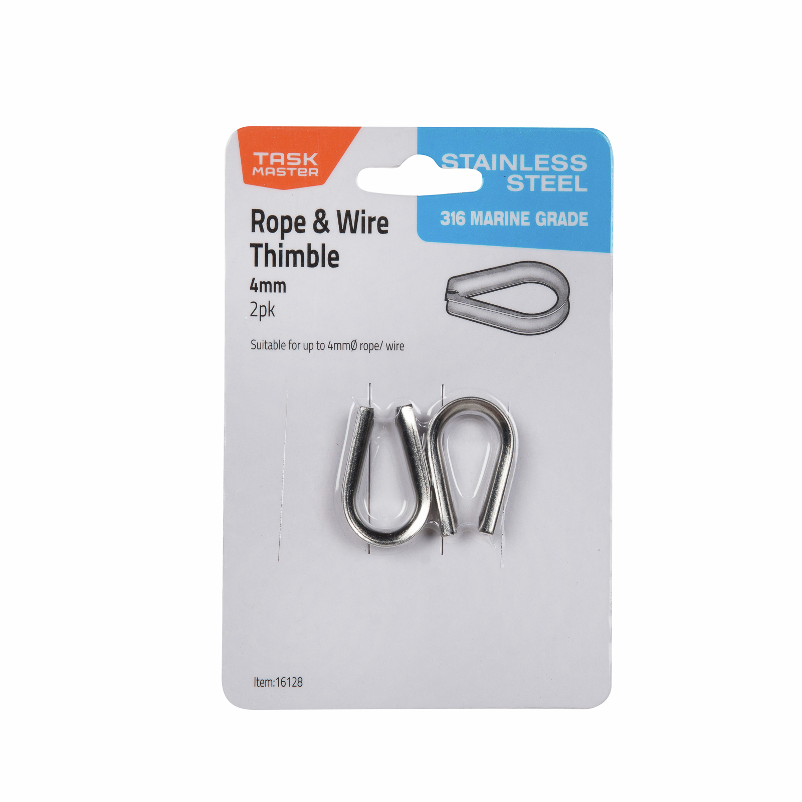Taskmaster 4mm Stainless Steel Rope Thimble 2 Pack Bunnings Australia