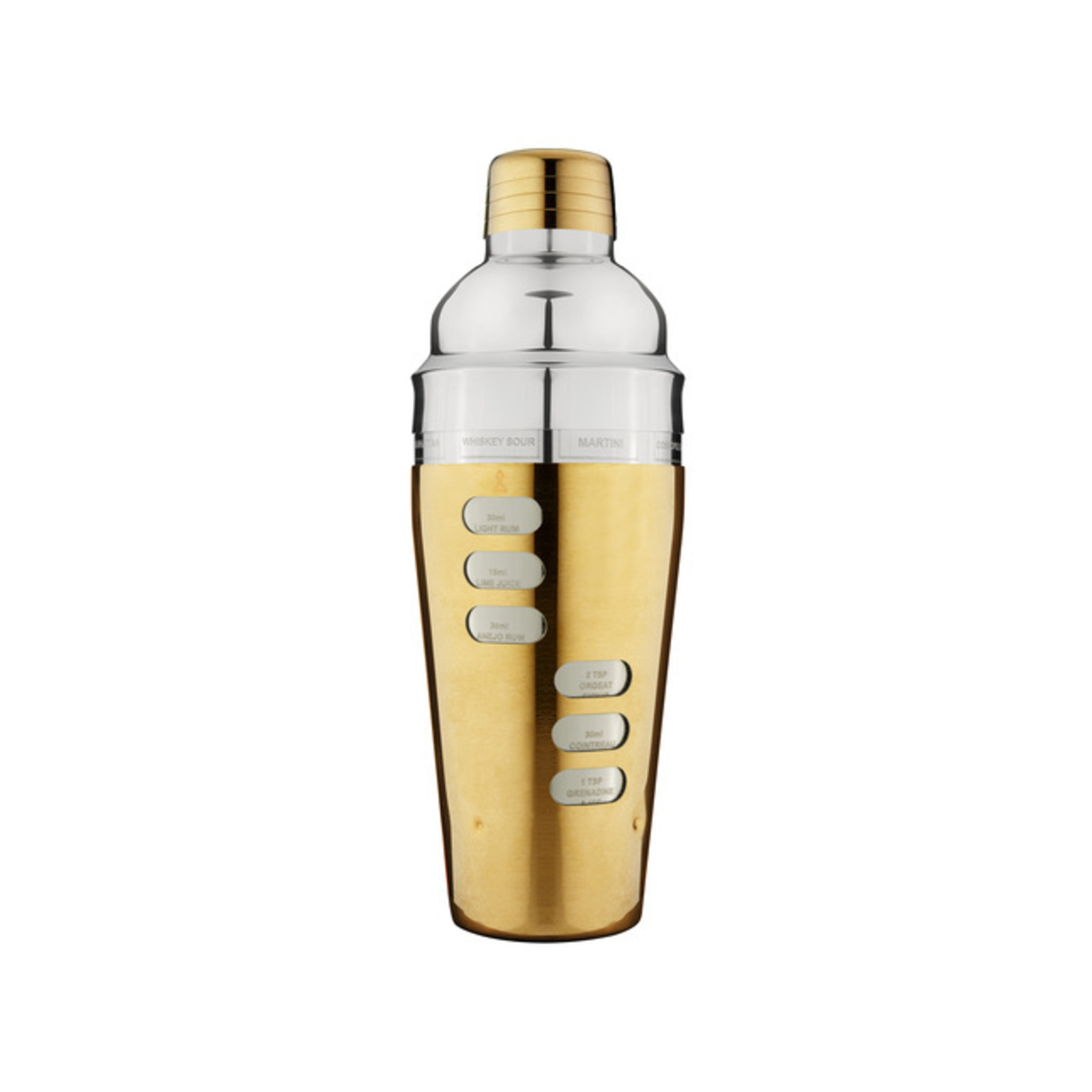 Aurora Recipe Gold Professional Cocktail Shaker Cup Set Bunnings