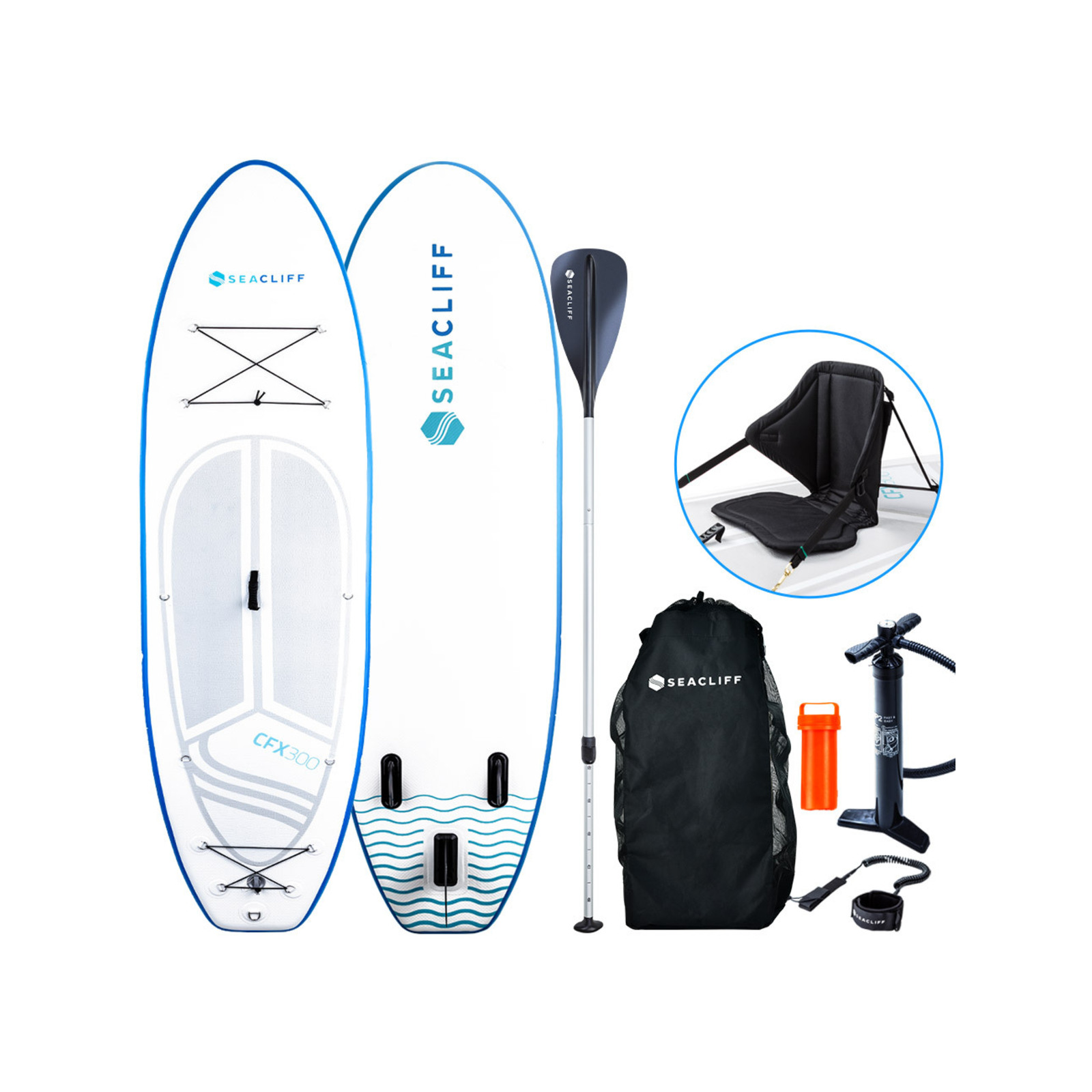 SEACLIFF Stand Up Inflatable Paddle Kayak Board Bunnings Australia