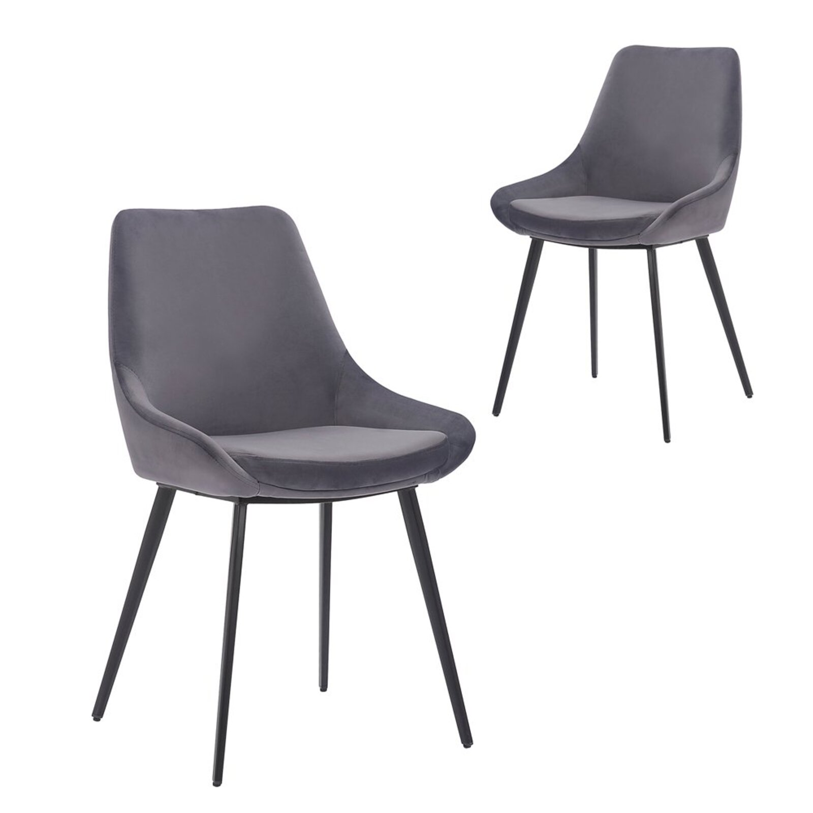 Simplife Set of 2 Daimyo Grey Velvet Dining Chair - Bunnings Australia