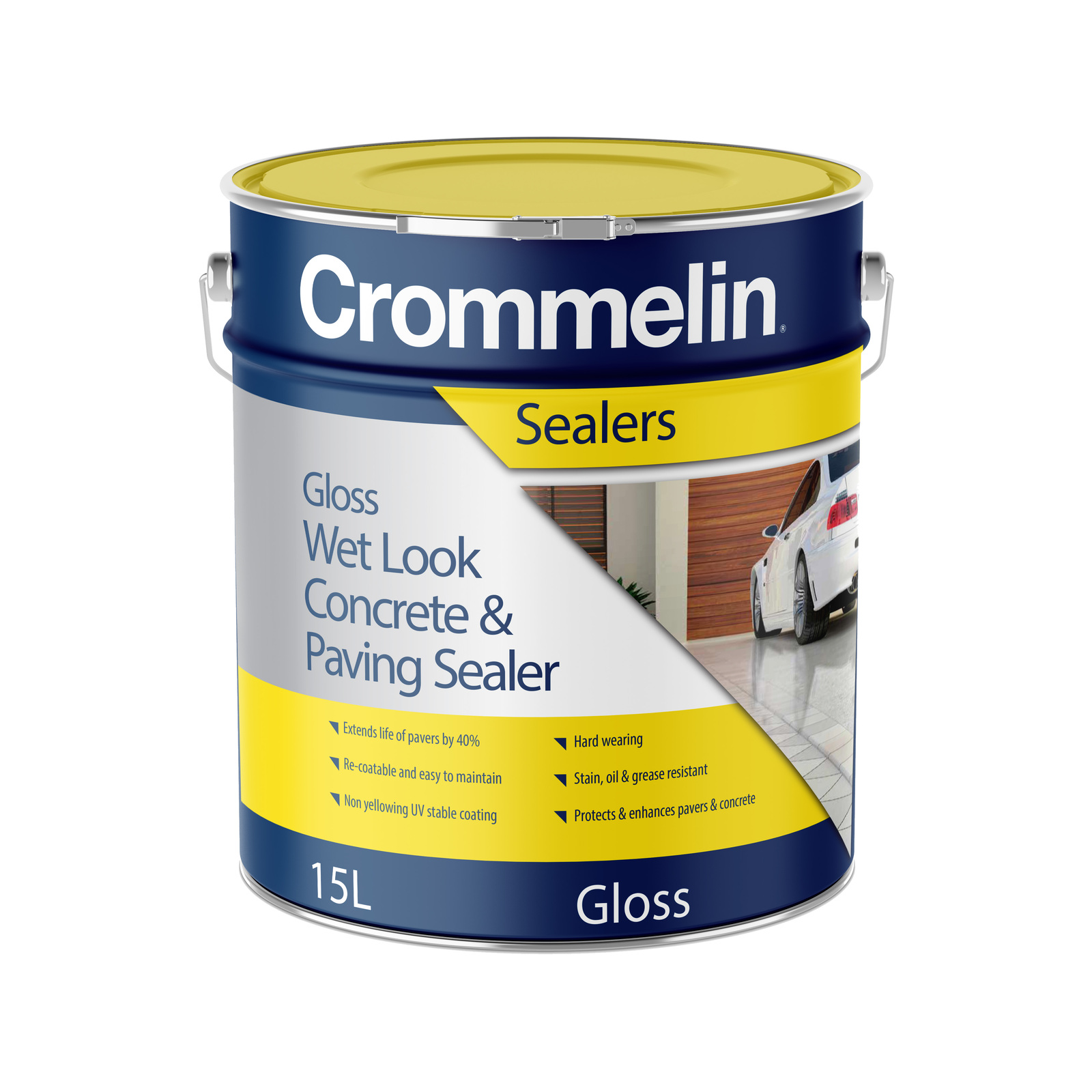 Crommelin 15L Gloss Wet Look Concrete And Paving Sealer Bunnings