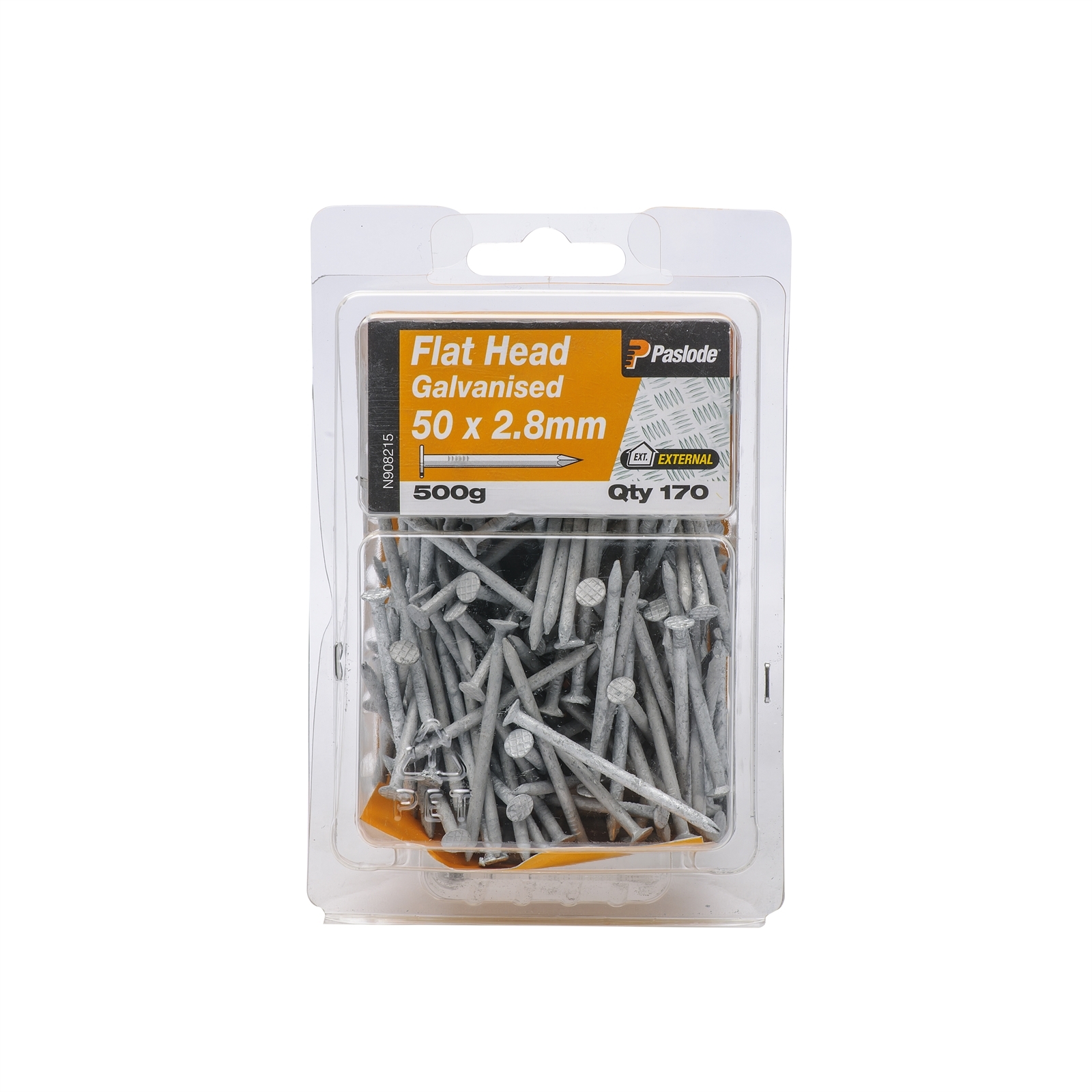 Paslode 50 x 2.8mm 500g Flat Head Galvanised Nails 170 Pack