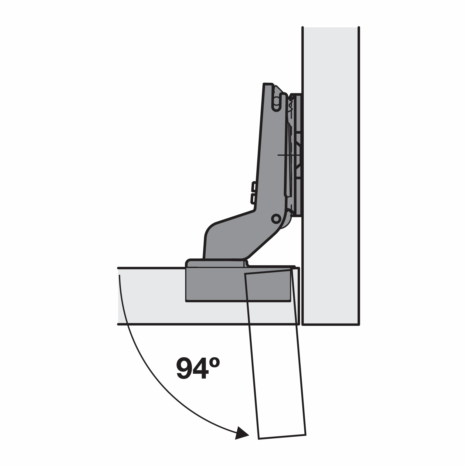 Hafele Salice 94° Hinge Inset Clip On 1 Pair Bunnings Australia