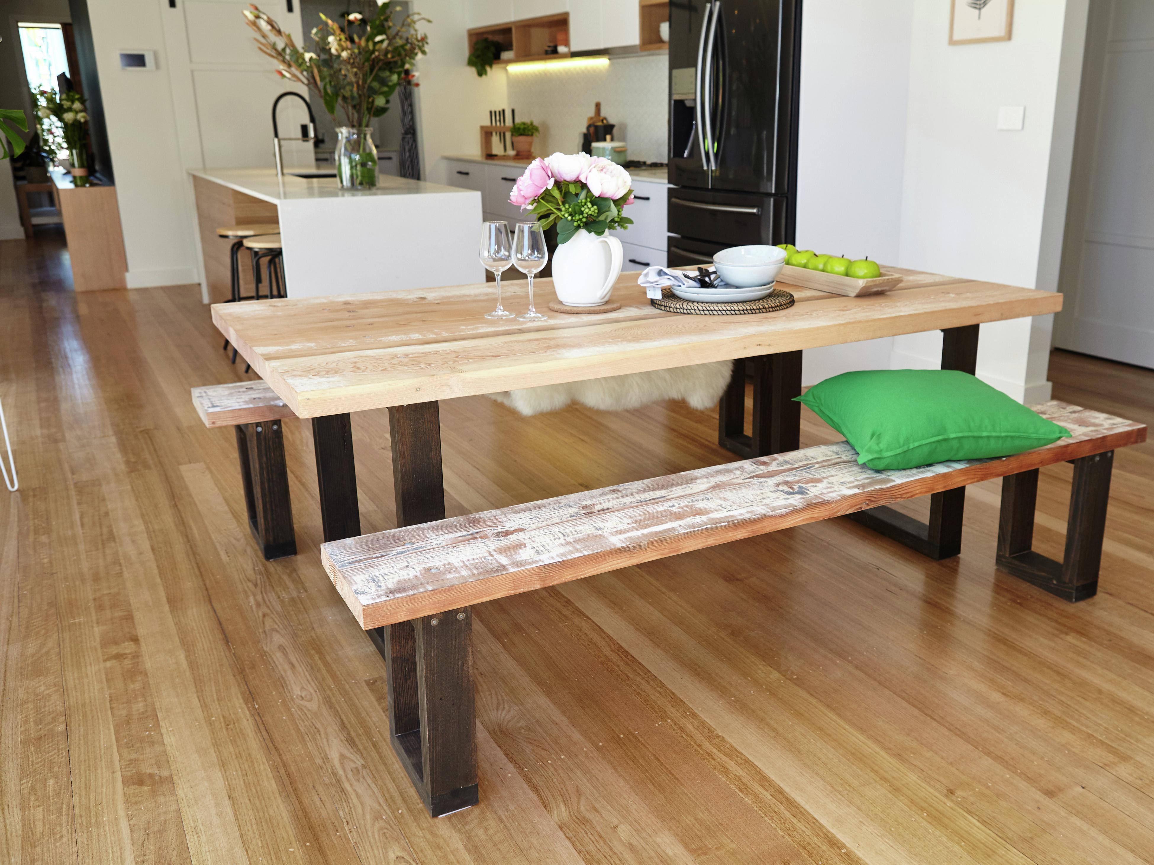 Diy dining best sale room table bench