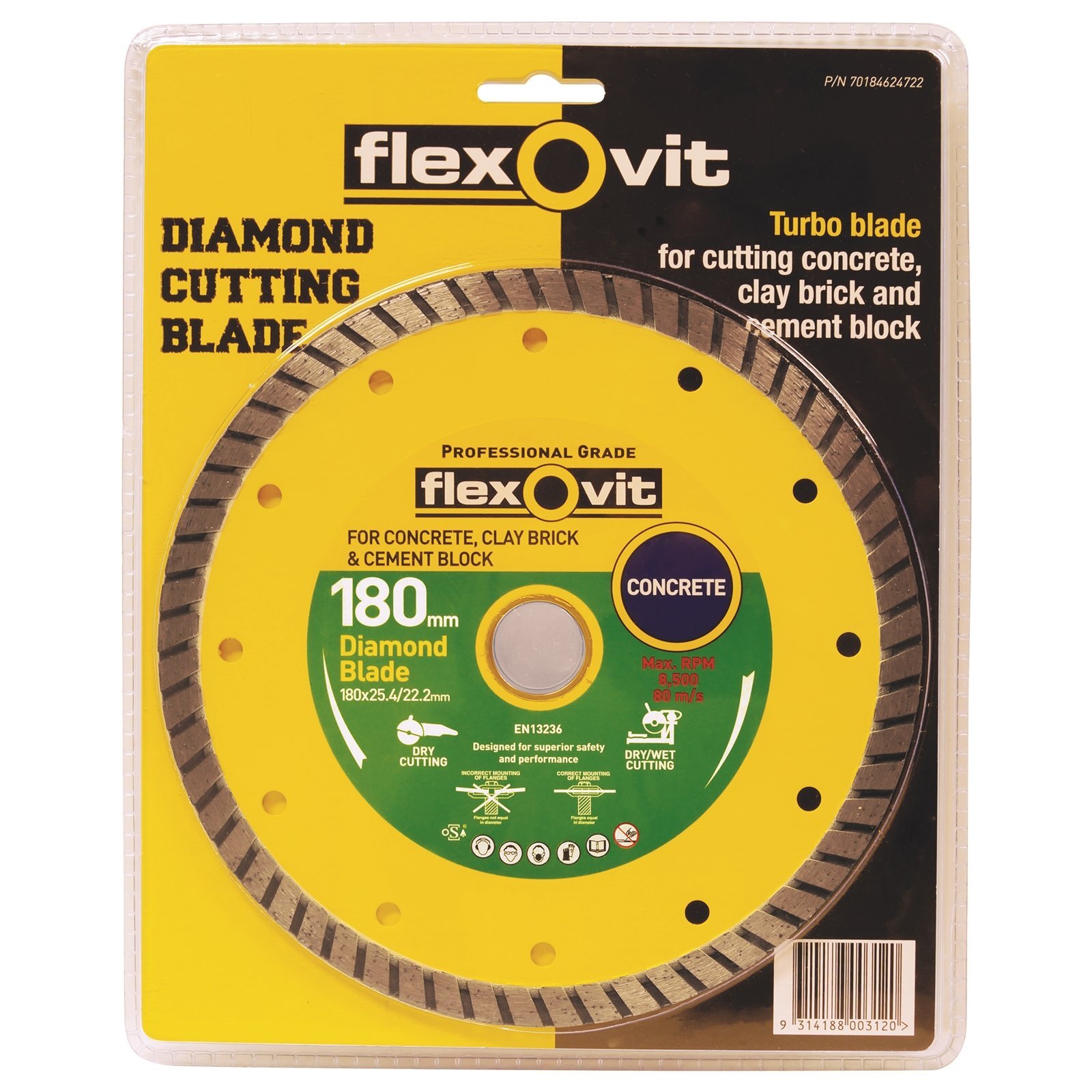 Flexovit Turbo Diamond Blade 180mm Bunnings New Zealand