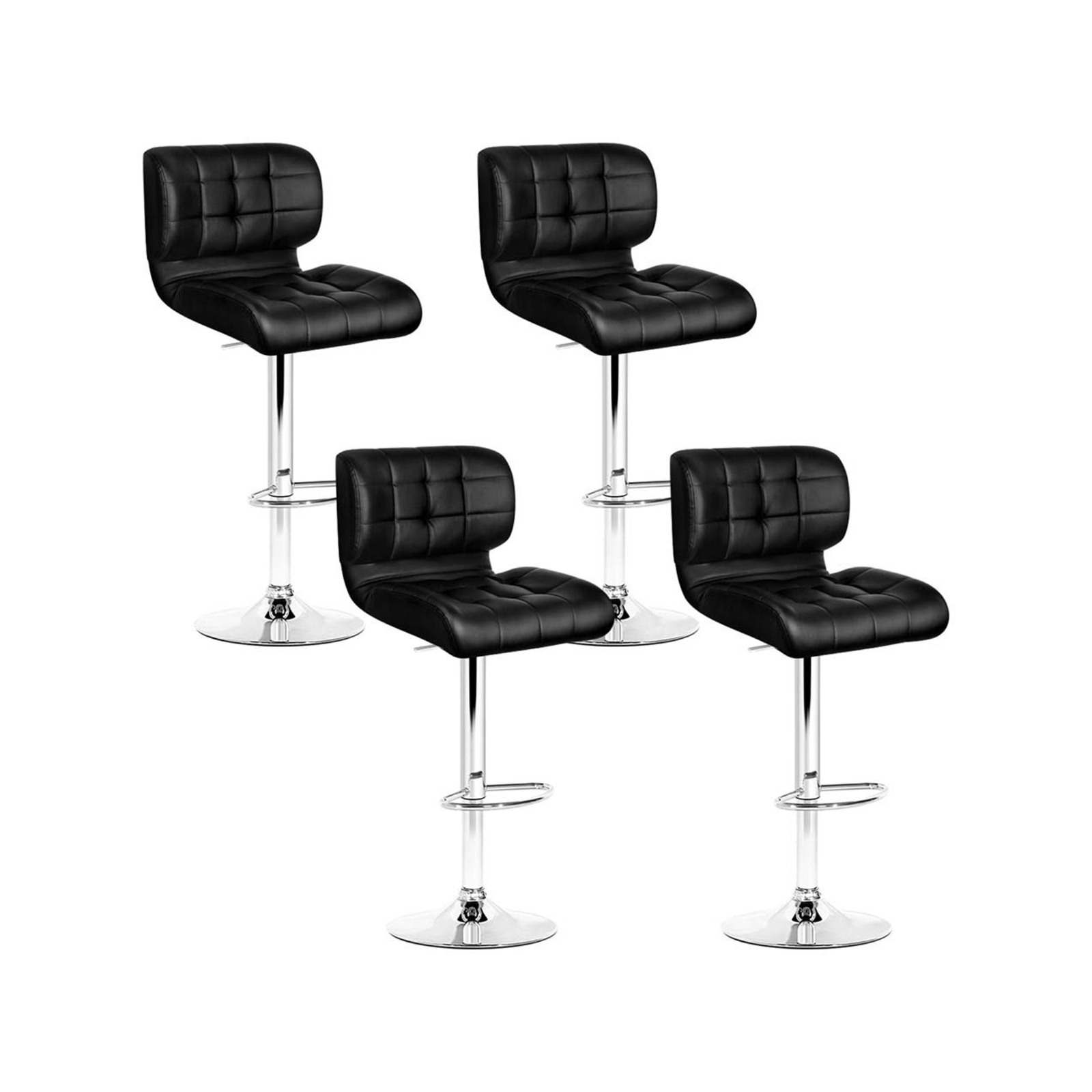 Artiss Bar Stools Kitchen Stool Gas Lift Black PROMUS x4 Bunnings