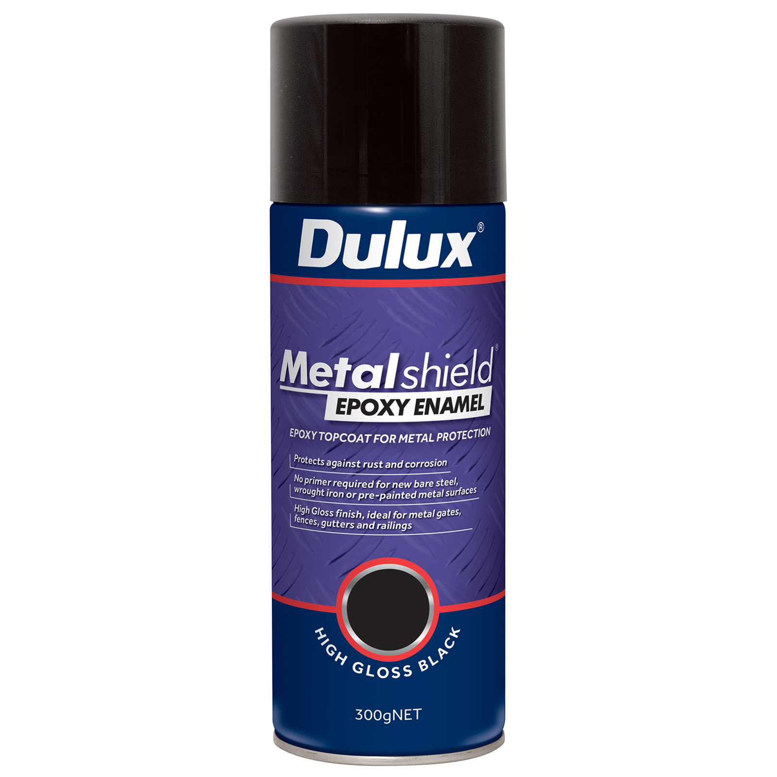 Dulux 300g Metalshield Epoxy Enamel Gloss Spray Paint Black Bunnings