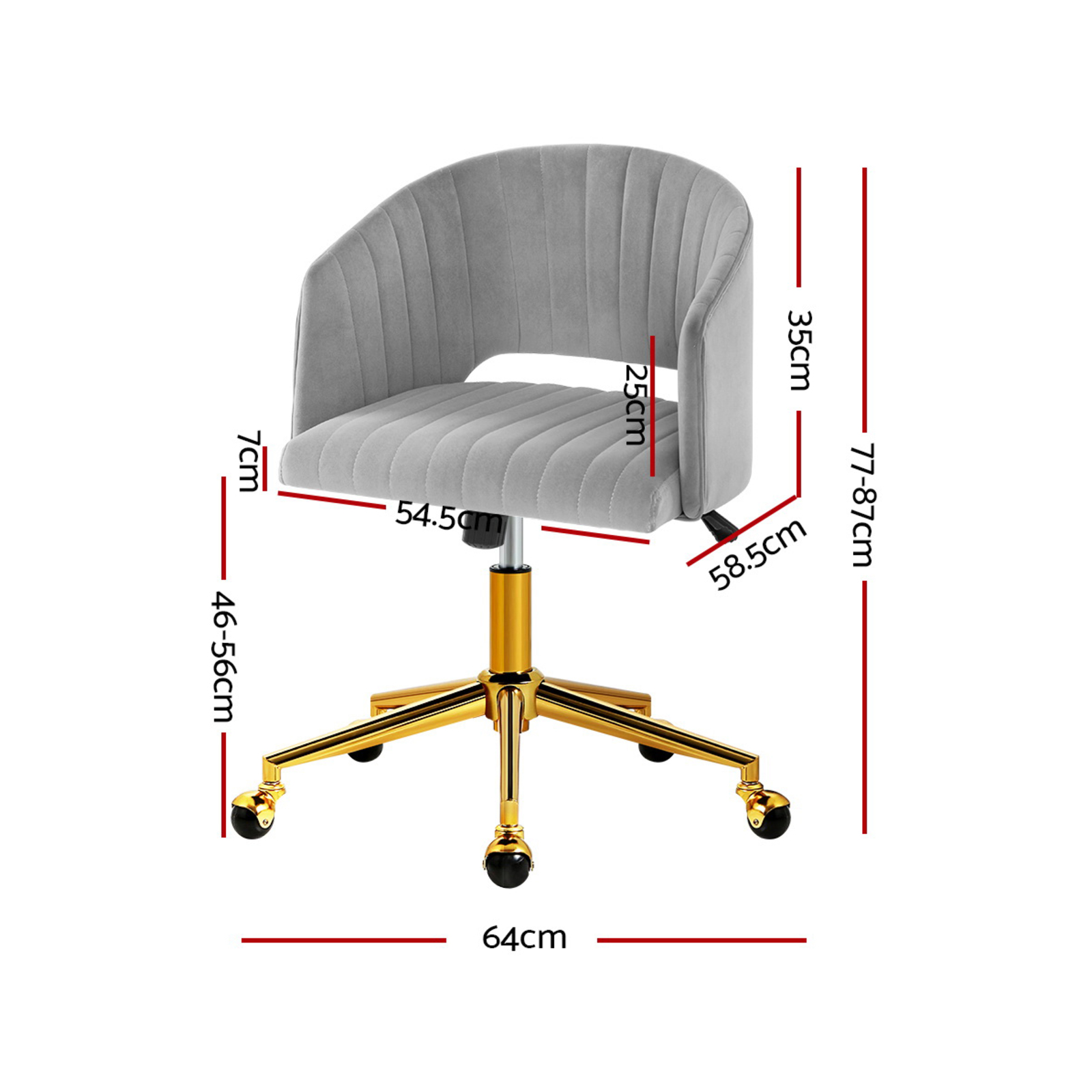 Velvet Office Computer Chair Adjustable Grey Bunnings Australia