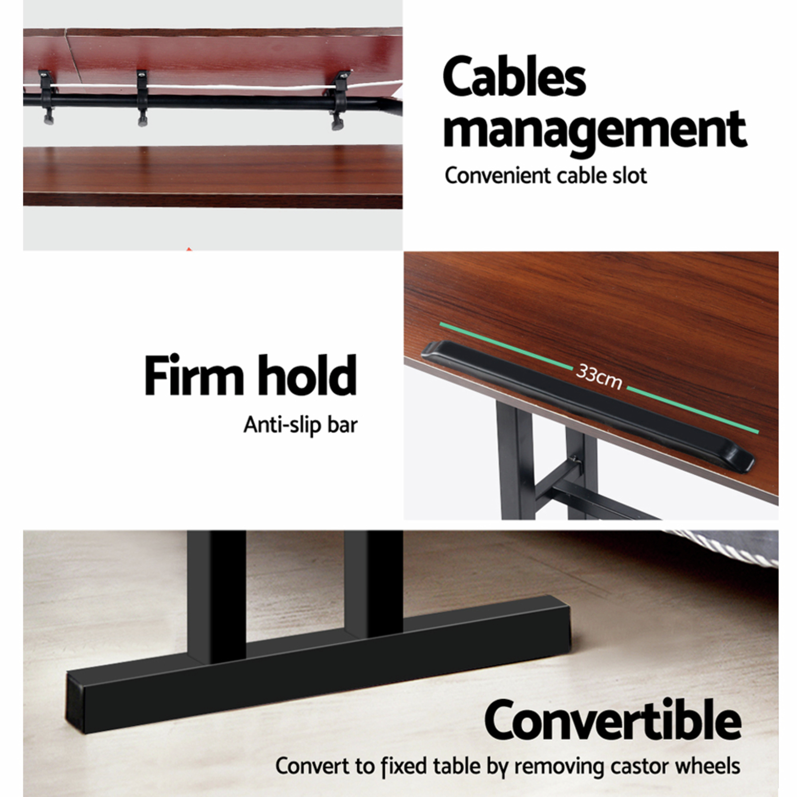 Artiss Twin Laptop Table Desk Dark Wood Bunnings Australia