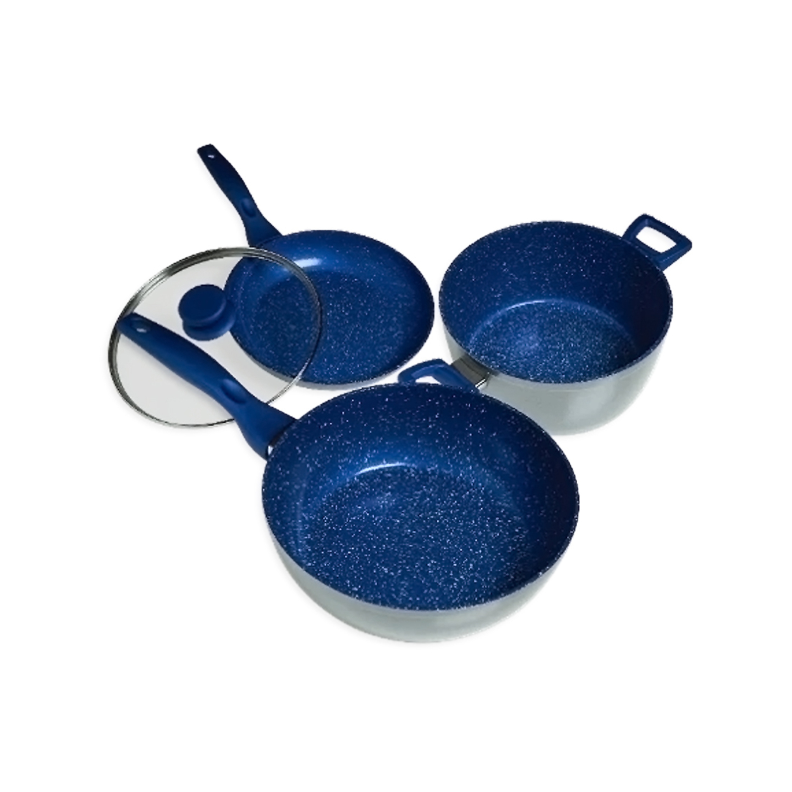 4pc Bluestone Plus 3 Layer Marble Coated Cookware Set 24cm Bunnings