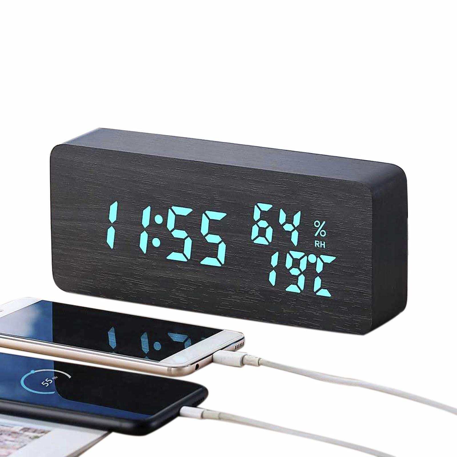 TODO Digital LED Alarm Clock w/ Dual USB Charge Port 115 Colour LED