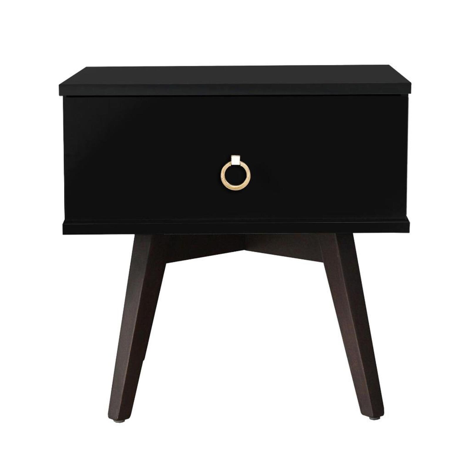 Miranda Black Bedside Table - Bunnings Australia