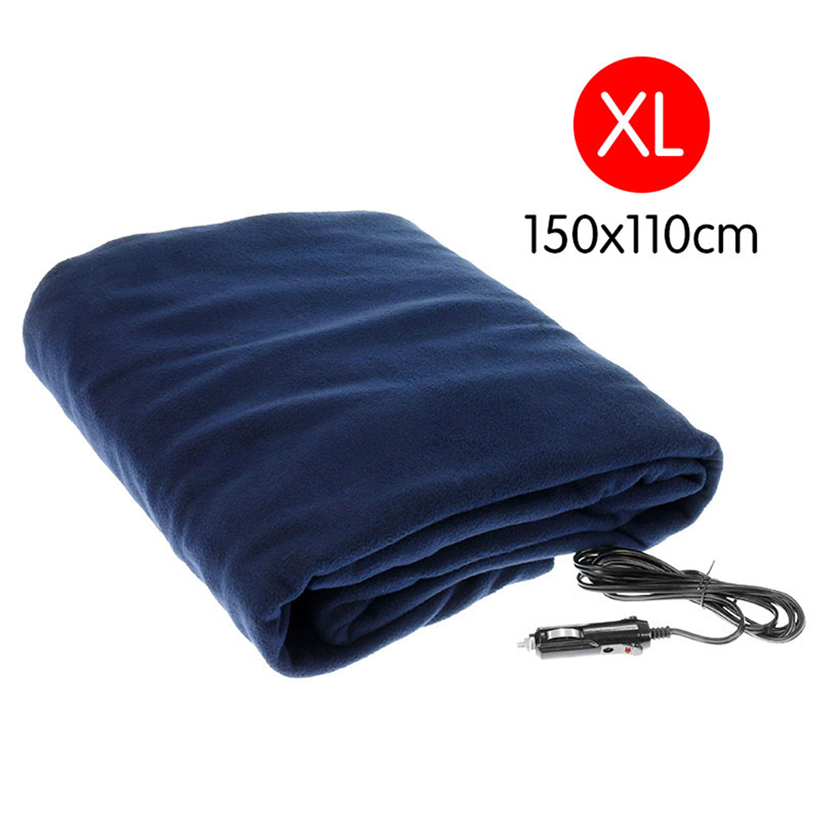 Heated Electric Car Blanket 150x110cm 12V - Blue - Bunnings Australia