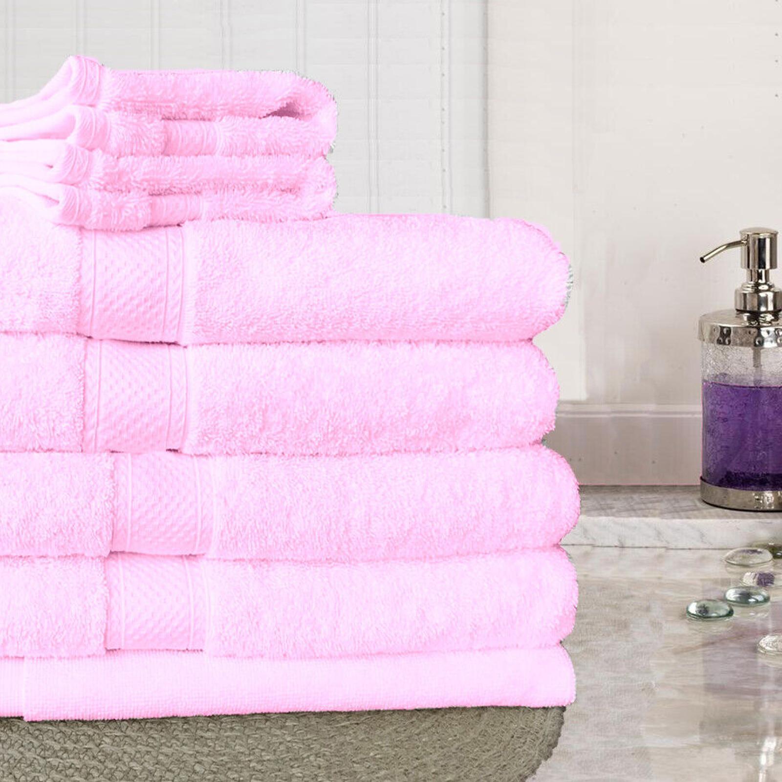 100 Certified Egyptian Cotton Bath Sheet Towel Set 14pc Soft Pink