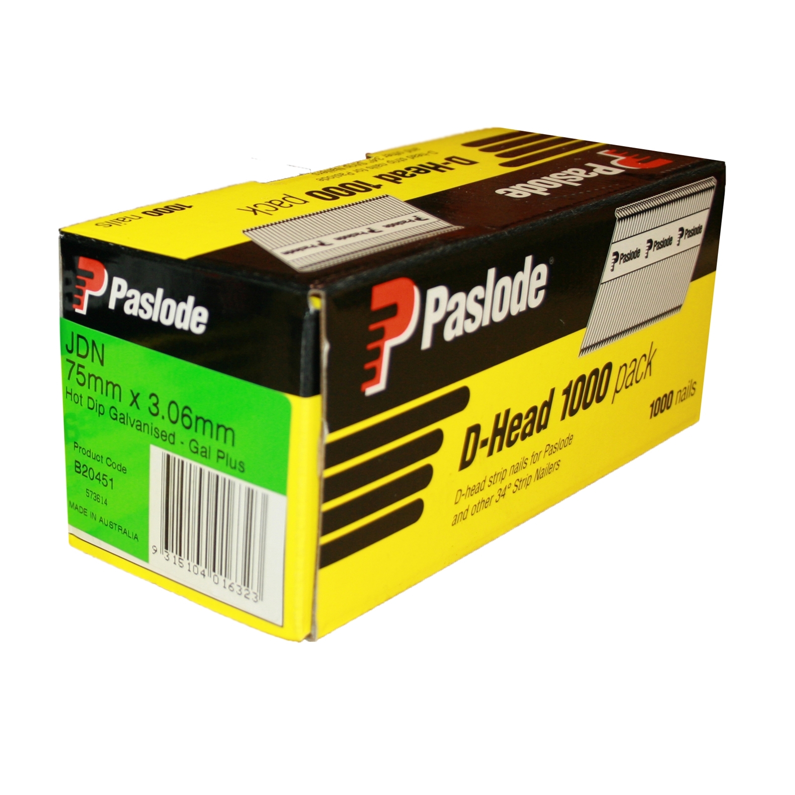 Paslode 75 x 3.06mm Galvanised D Head Framing Nails 1000 Pack