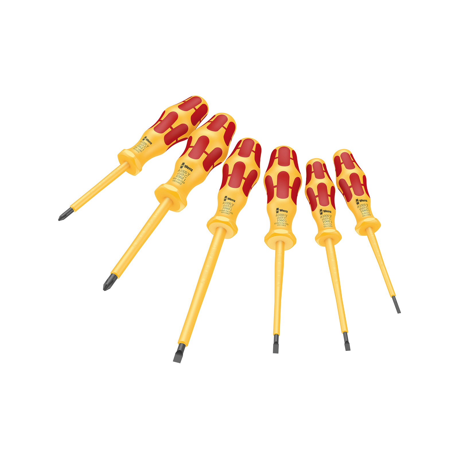 WERA 6 Piece 1060i/6 Kraftform VDE Screwdriver Bunnings Australia