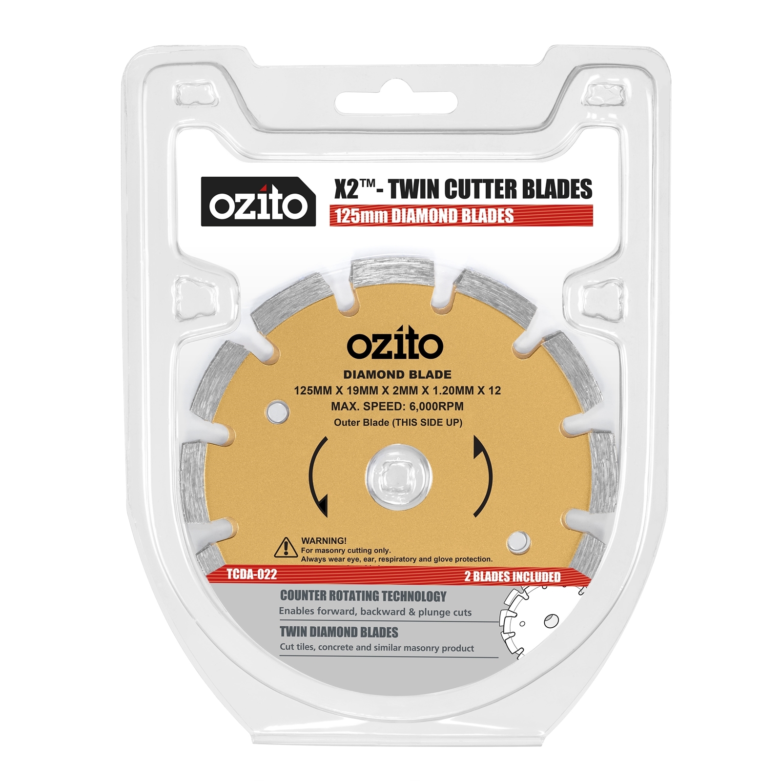 Ozito 125mm Twin Cutter Diamond Blades 2 Pack Bunnings Australia