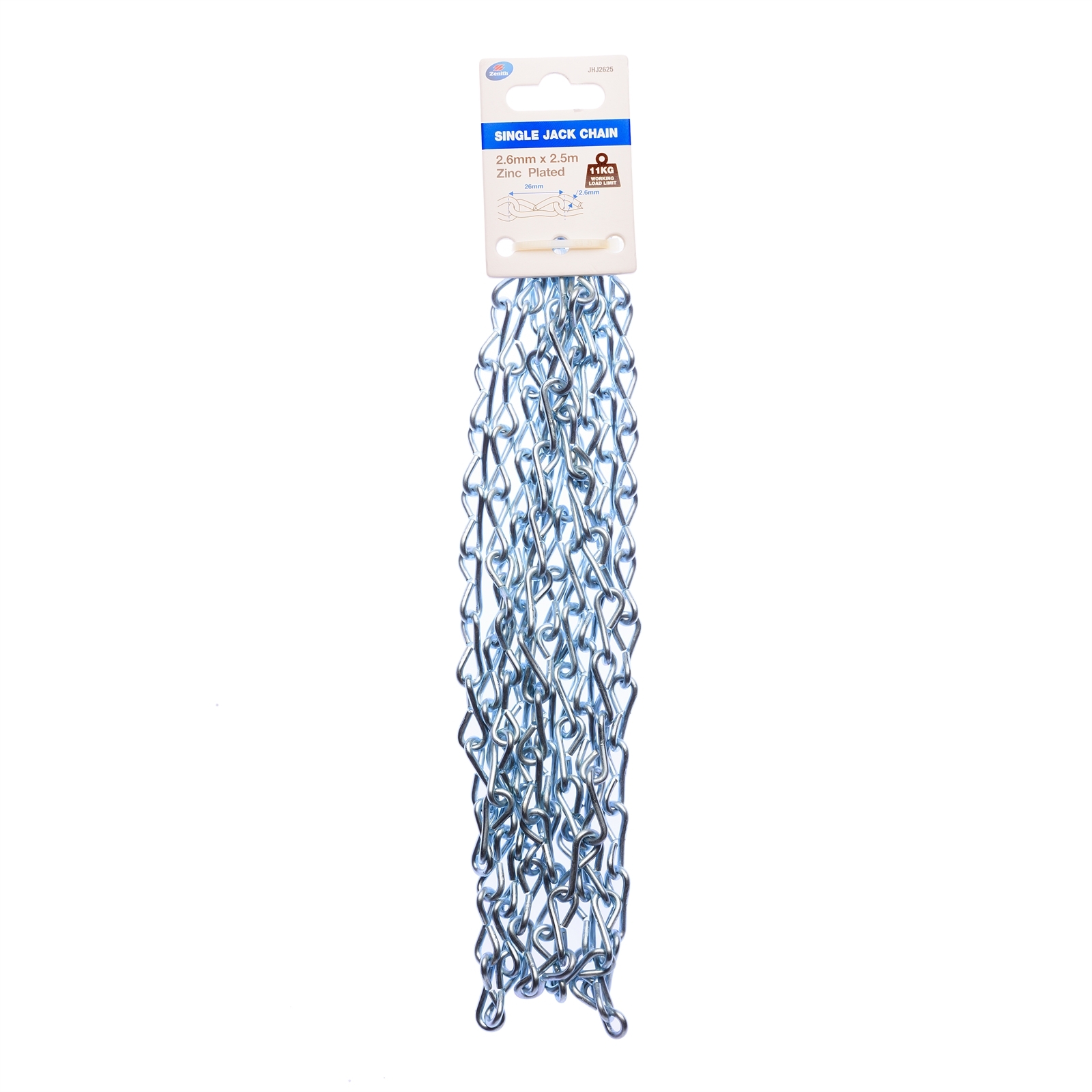 Zenith 2.6mm x 2.5m Zinc Plated Single Jack Chain Bunnings Australia