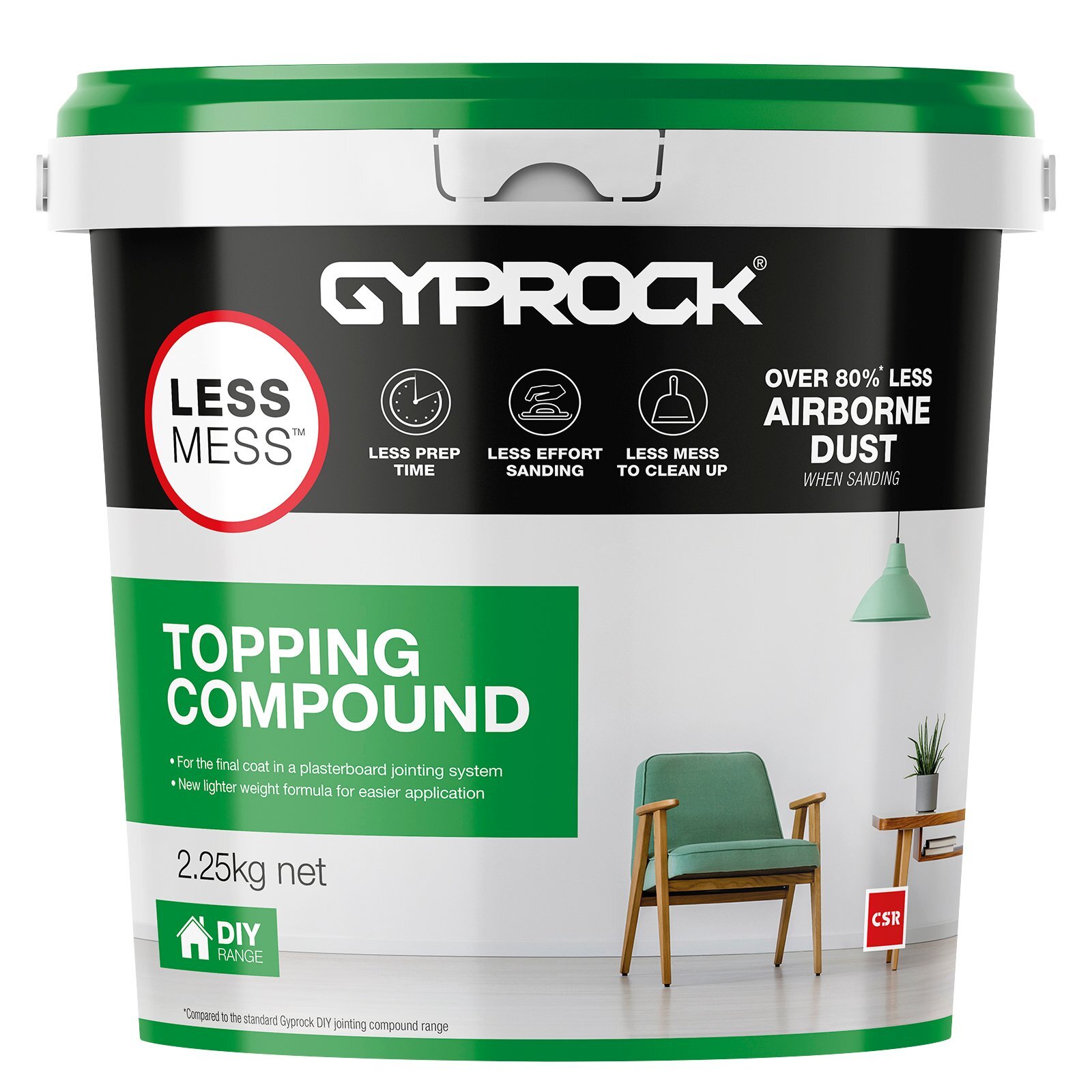 Gyprock CSR 2.25kg Less Mess Topping Compound Bunnings Australia