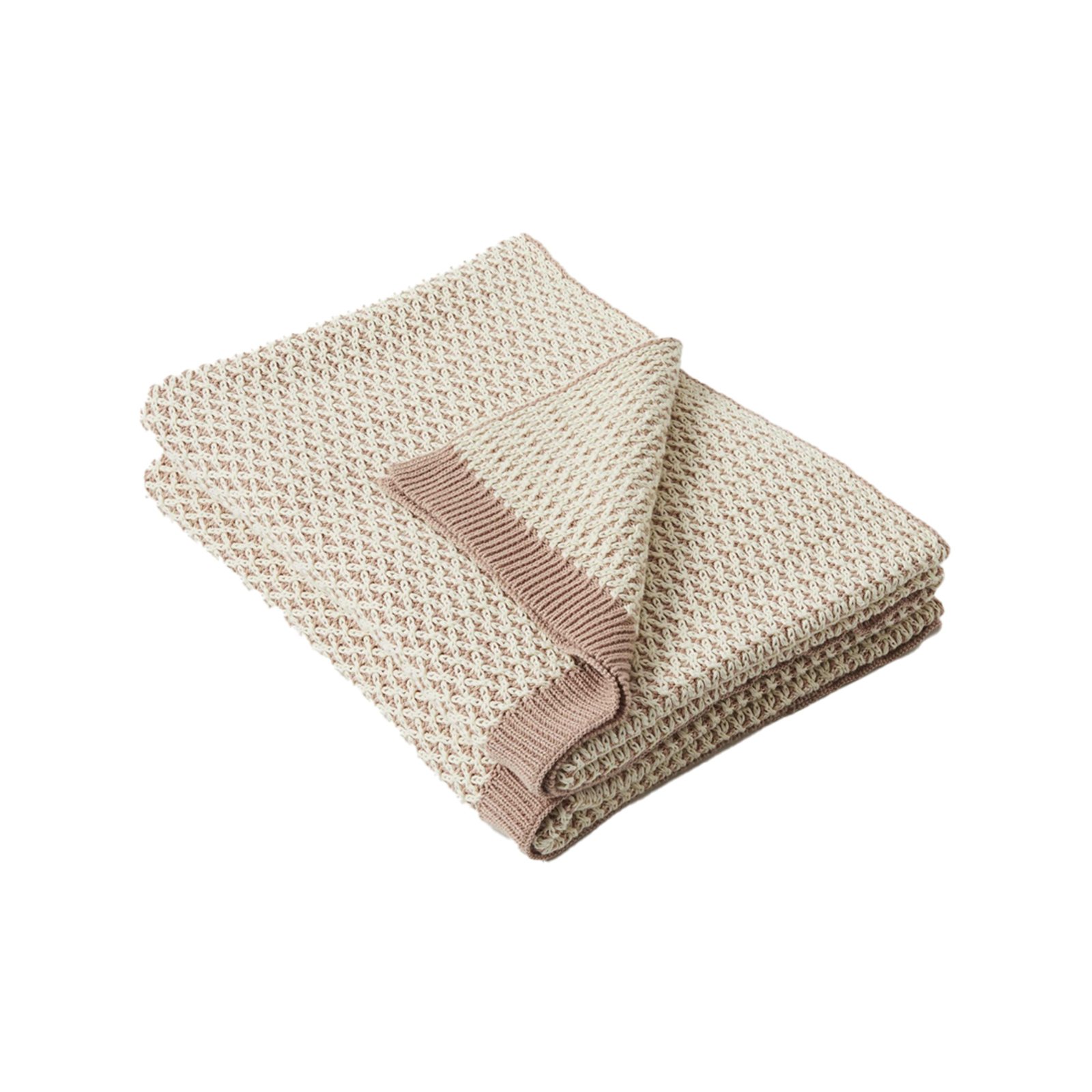 Pilbeam Living Liberty 127x152cm Cotton Throw - Dusty Pink/Cream ...