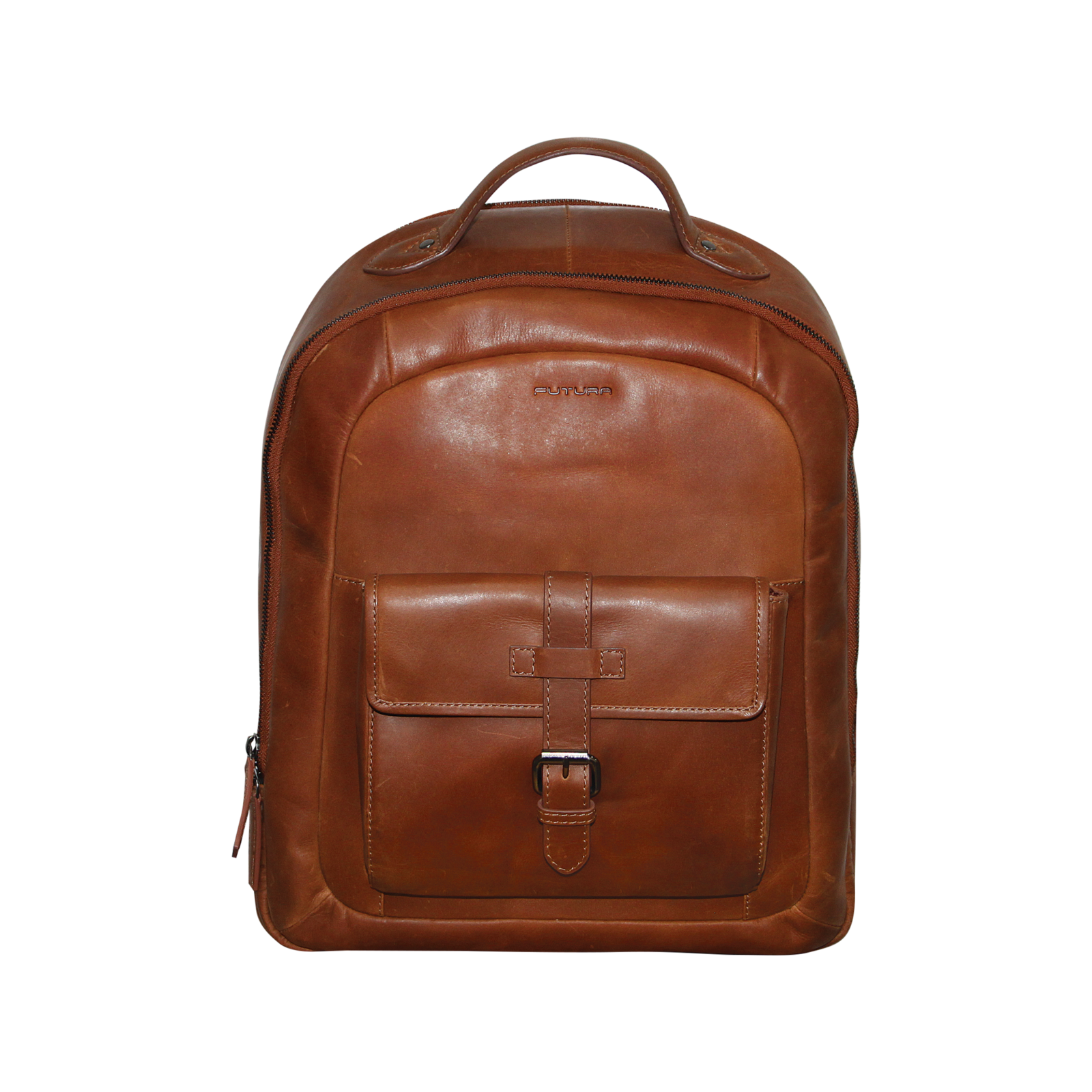 Futura Men's Leather Backpack Bag w Laptop Section Travel Luggage ...