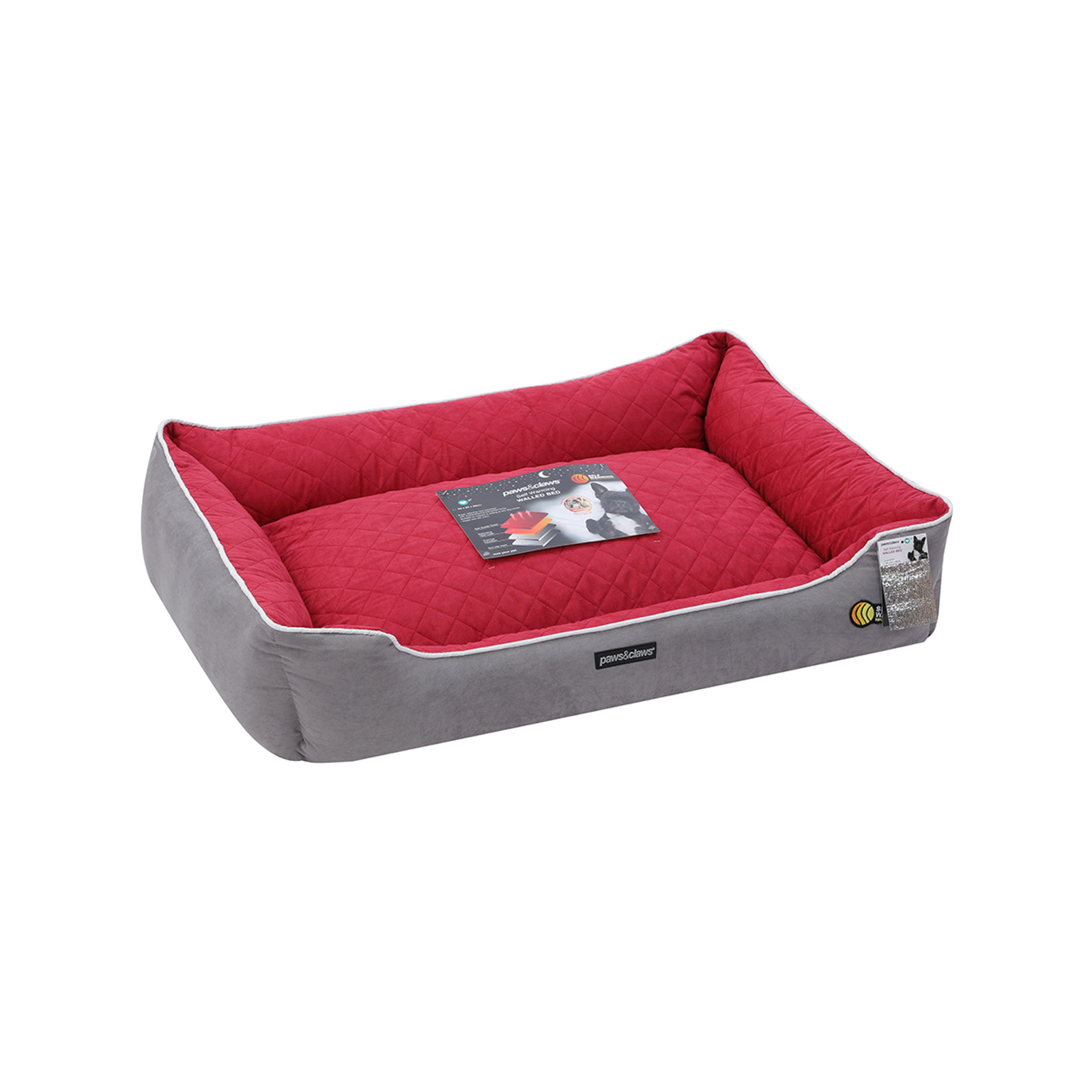 Paws And Claws 70 x 45 x 16cm Red Self Warming Pet Bed Bunnings Australia