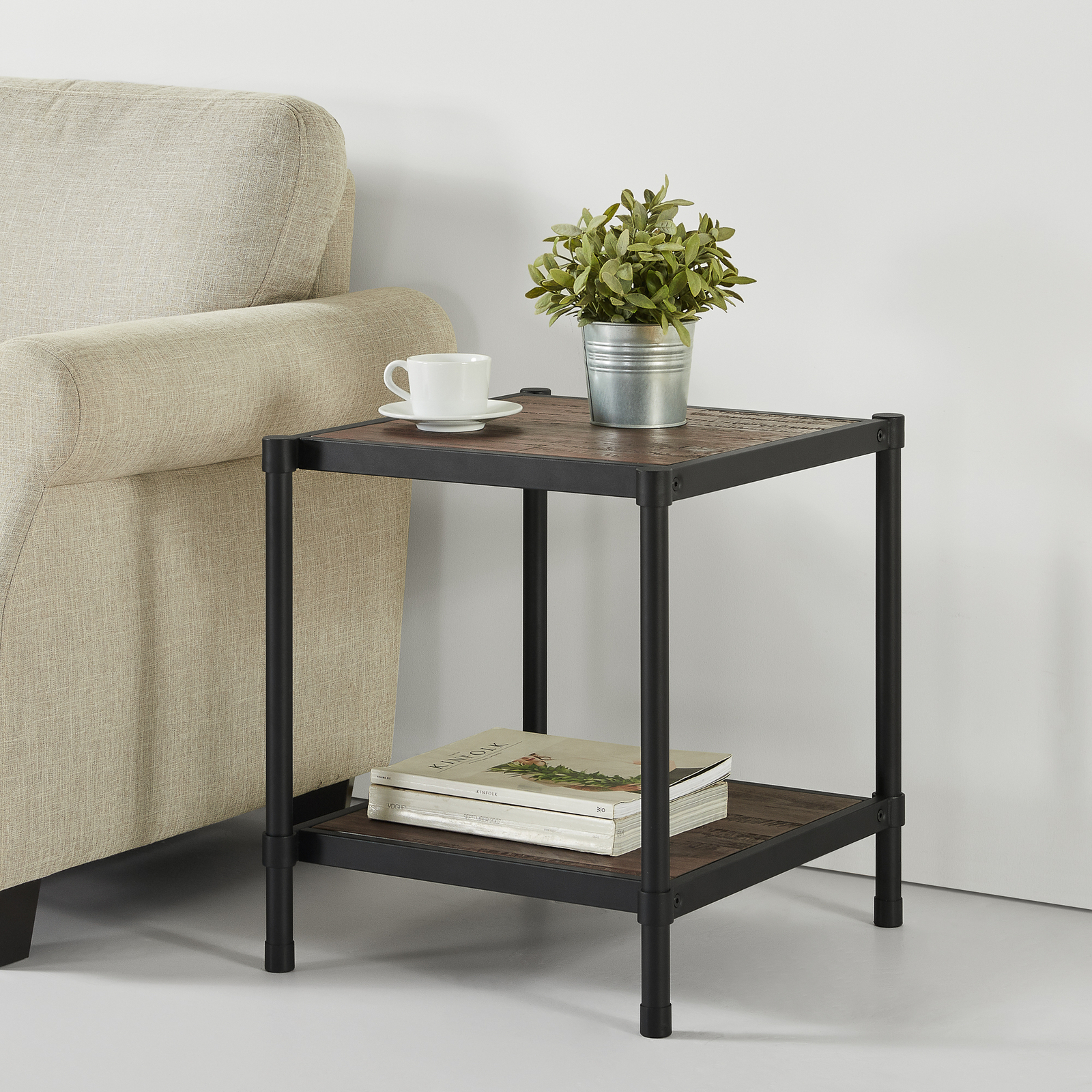 Zinus Wesley Bedside Side Table Nightstand Bunnings Australia